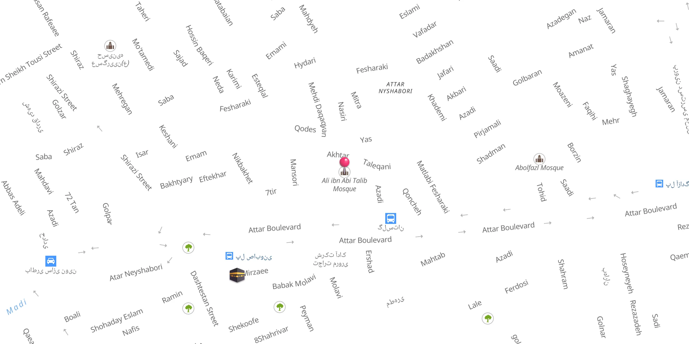 Carte de localisation : Ali ibn Abi Talib Mosque