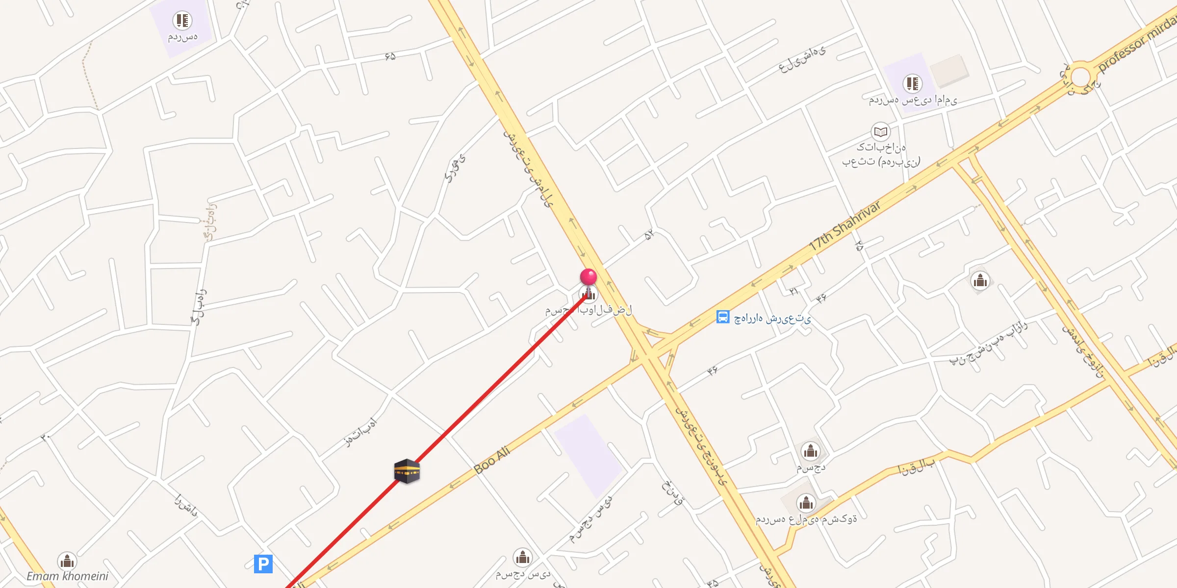Carte de localisation : مسجد ابوالفضل