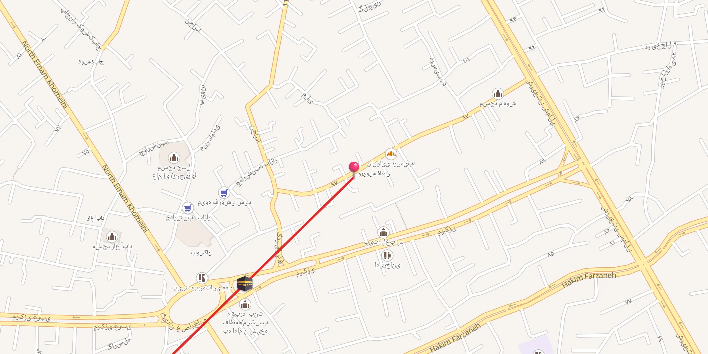 Carte de localisation : مسجد ابوذر