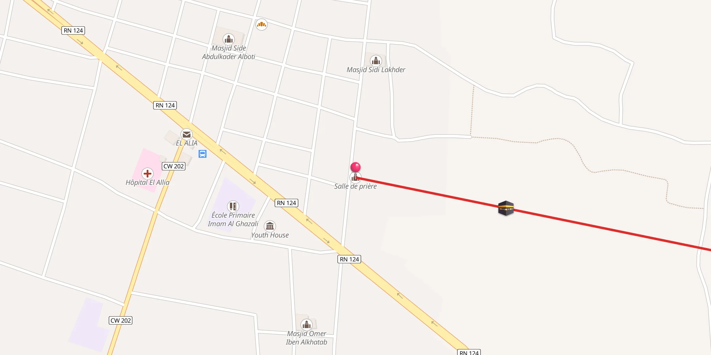Carte de localisation : مصلى
