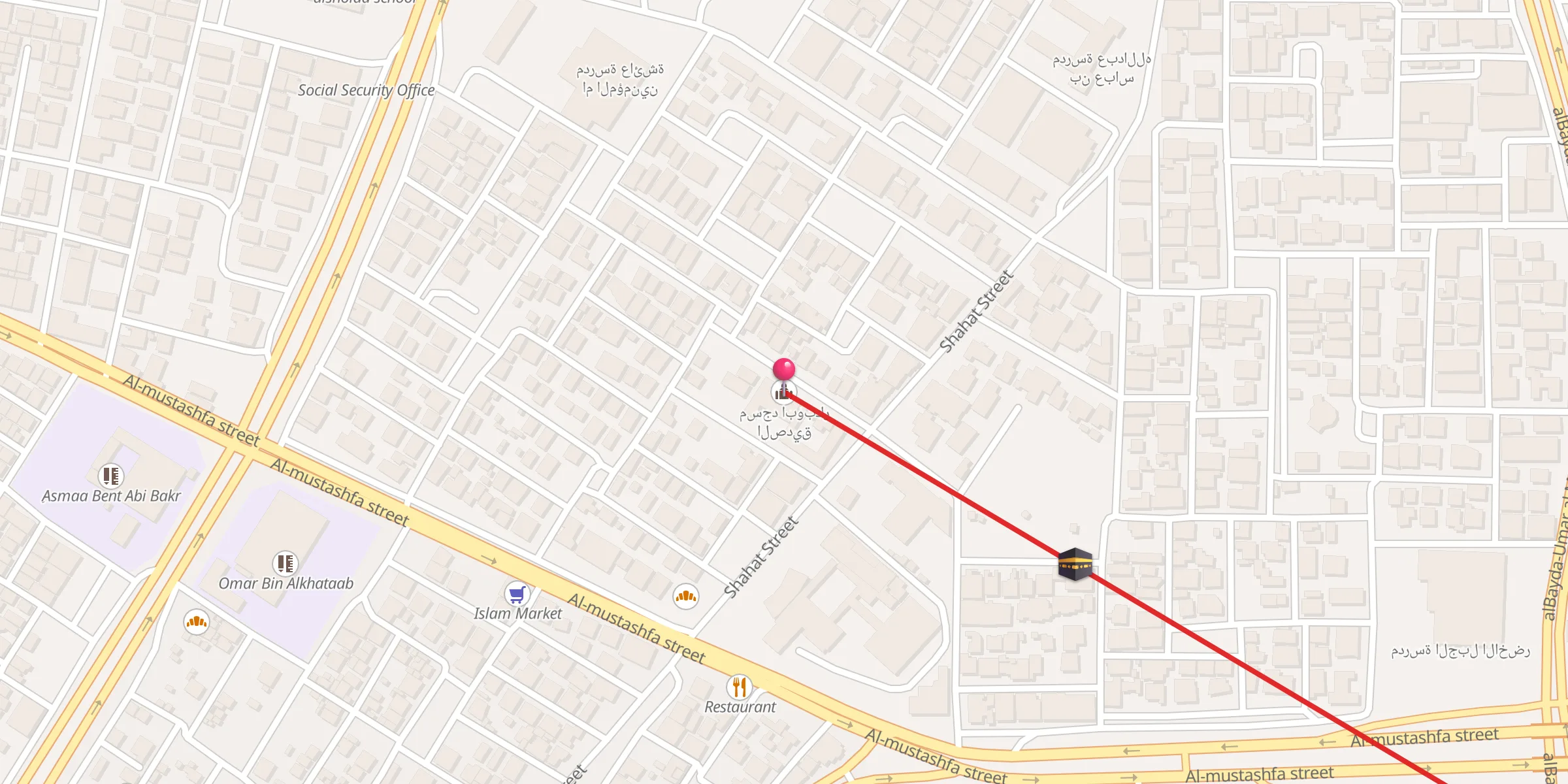 Carte de localisation : مسجد ابوبكر الصديق