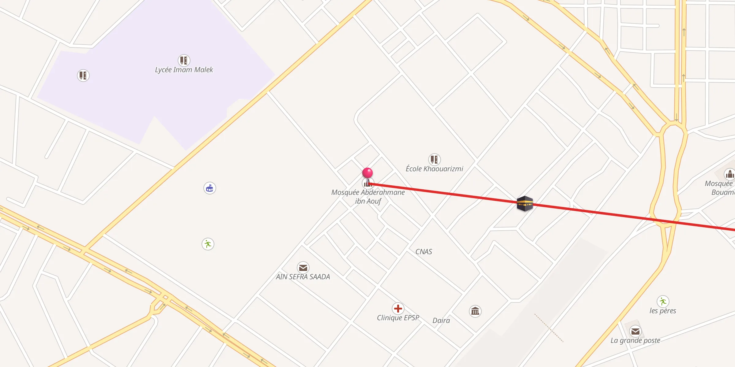 Carte de localisation : Mosquée Abderahmane ibn Aouf