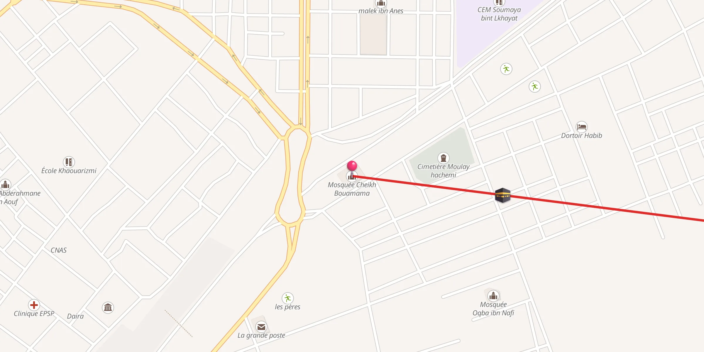 Carte de localisation : Mosquée Cheikh Bouamama