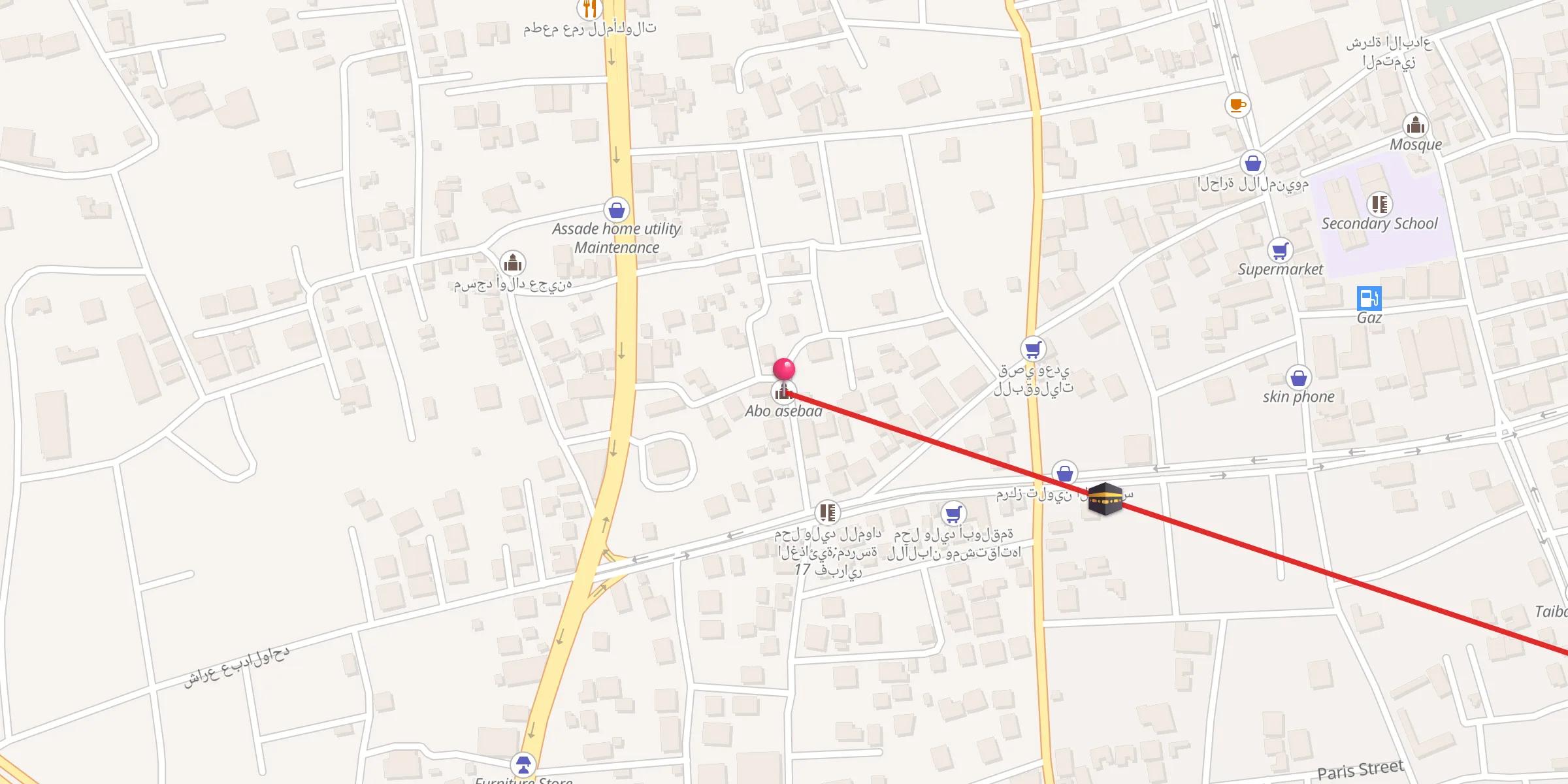 Carte de localisation : مسجد ابوالسباع