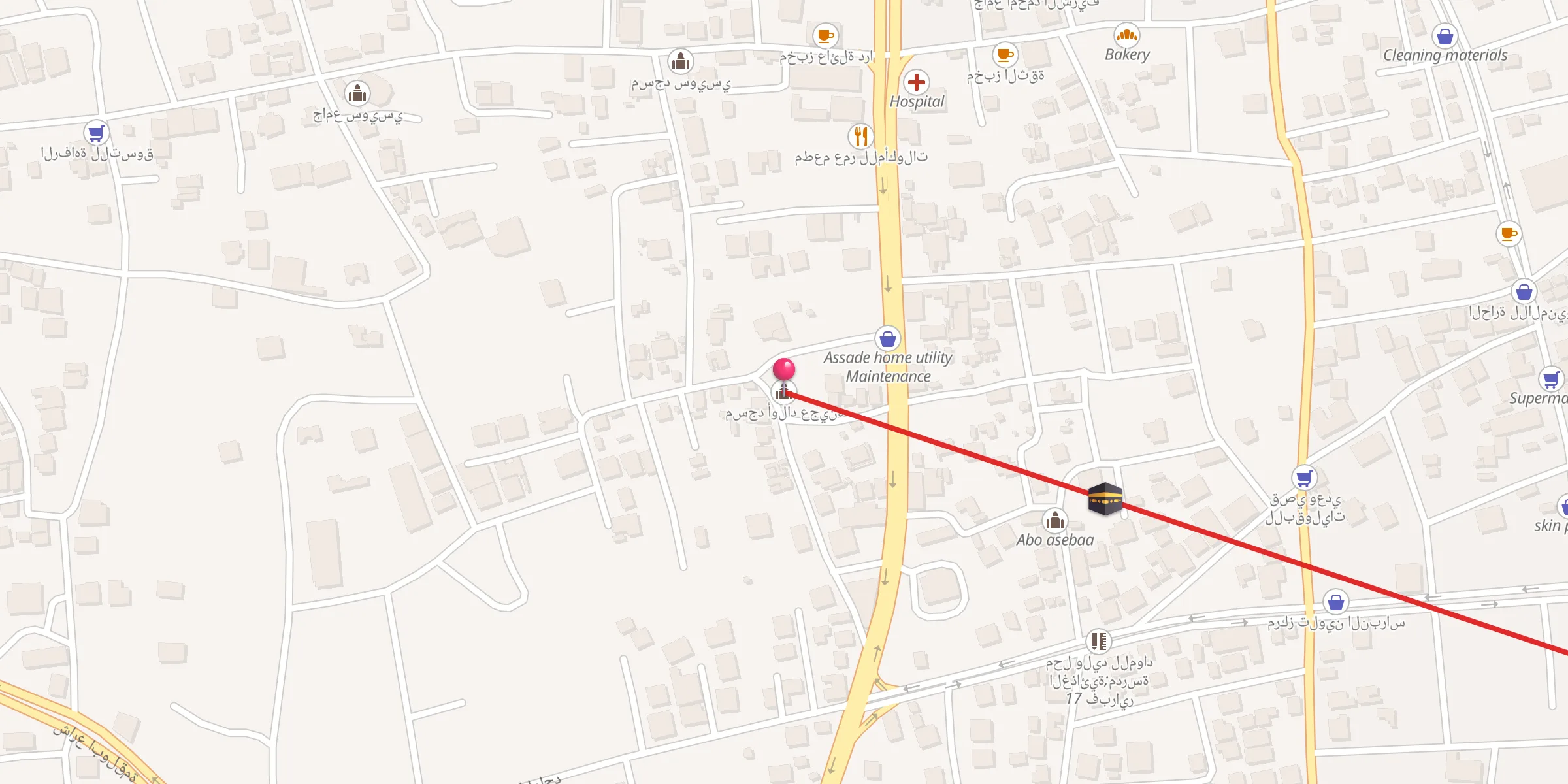 Carte de localisation : مسجد أولاد عجينه