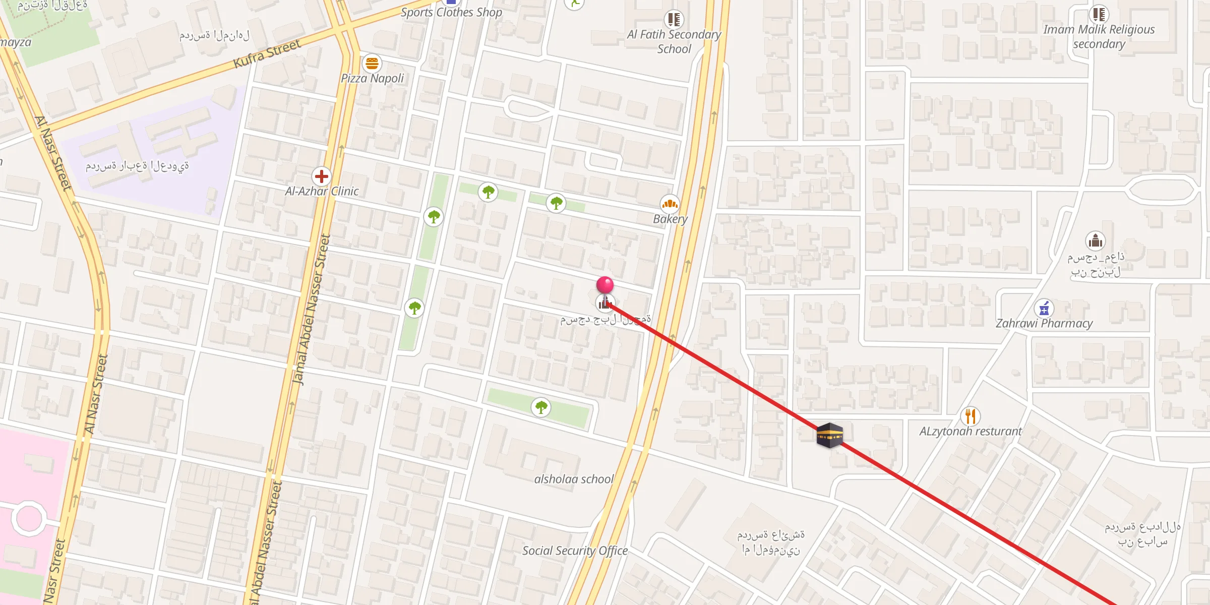 Carte de localisation : مسجد جبل الرحمة