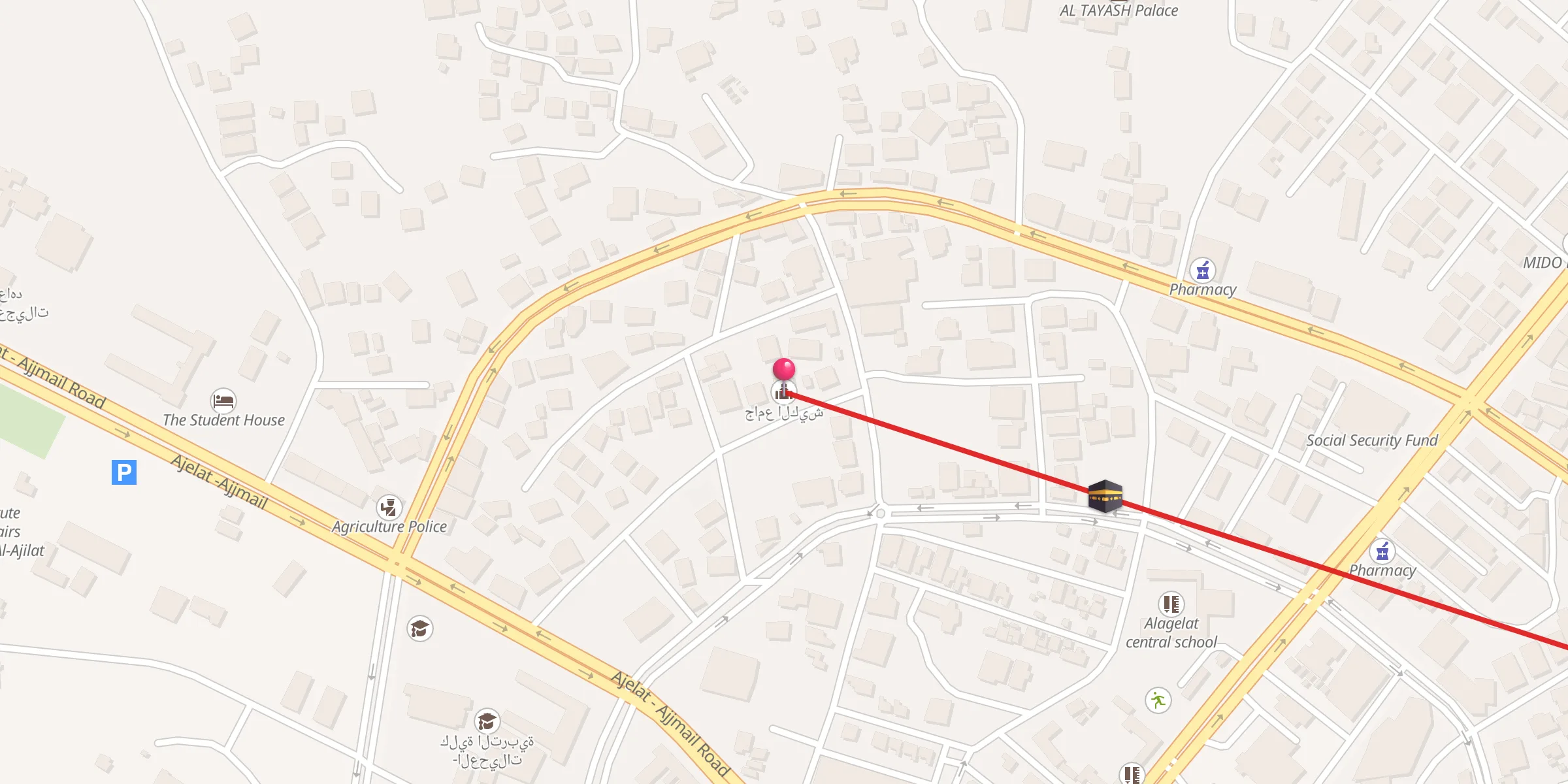 Carte de localisation : جامع الكيش