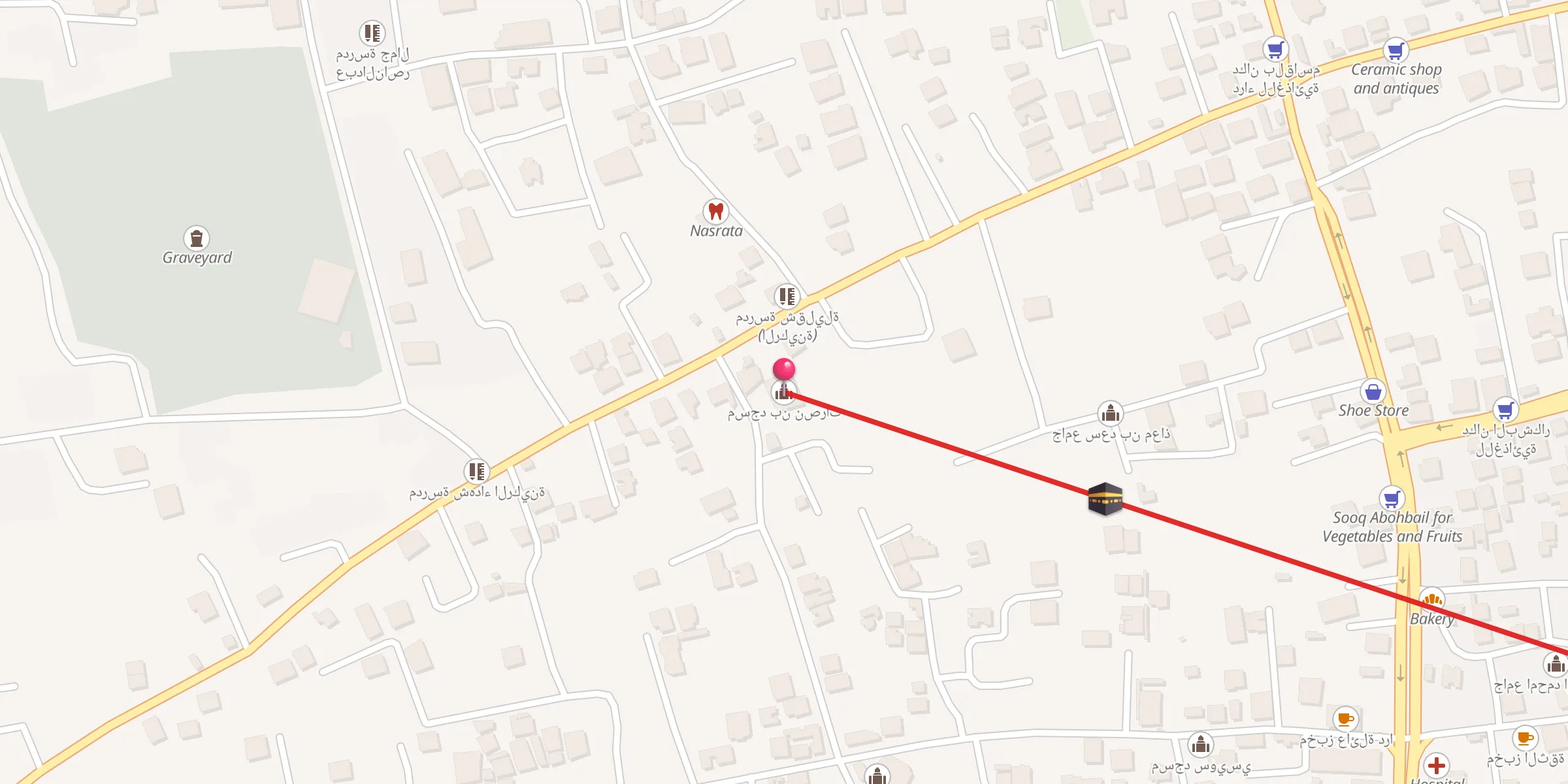 Carte de localisation : مسجد بن نصرات