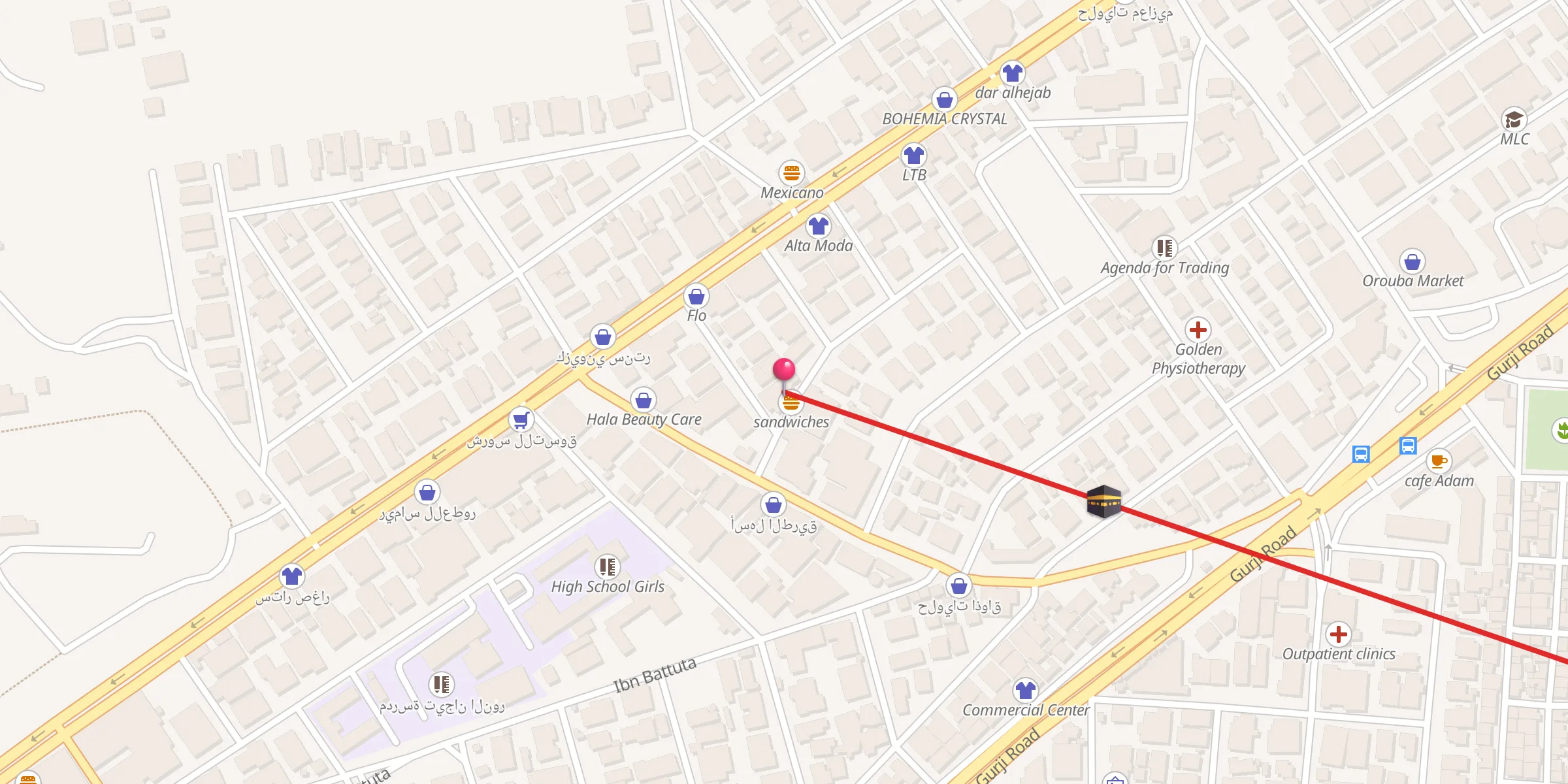 Carte de localisation : Alnour mosque
