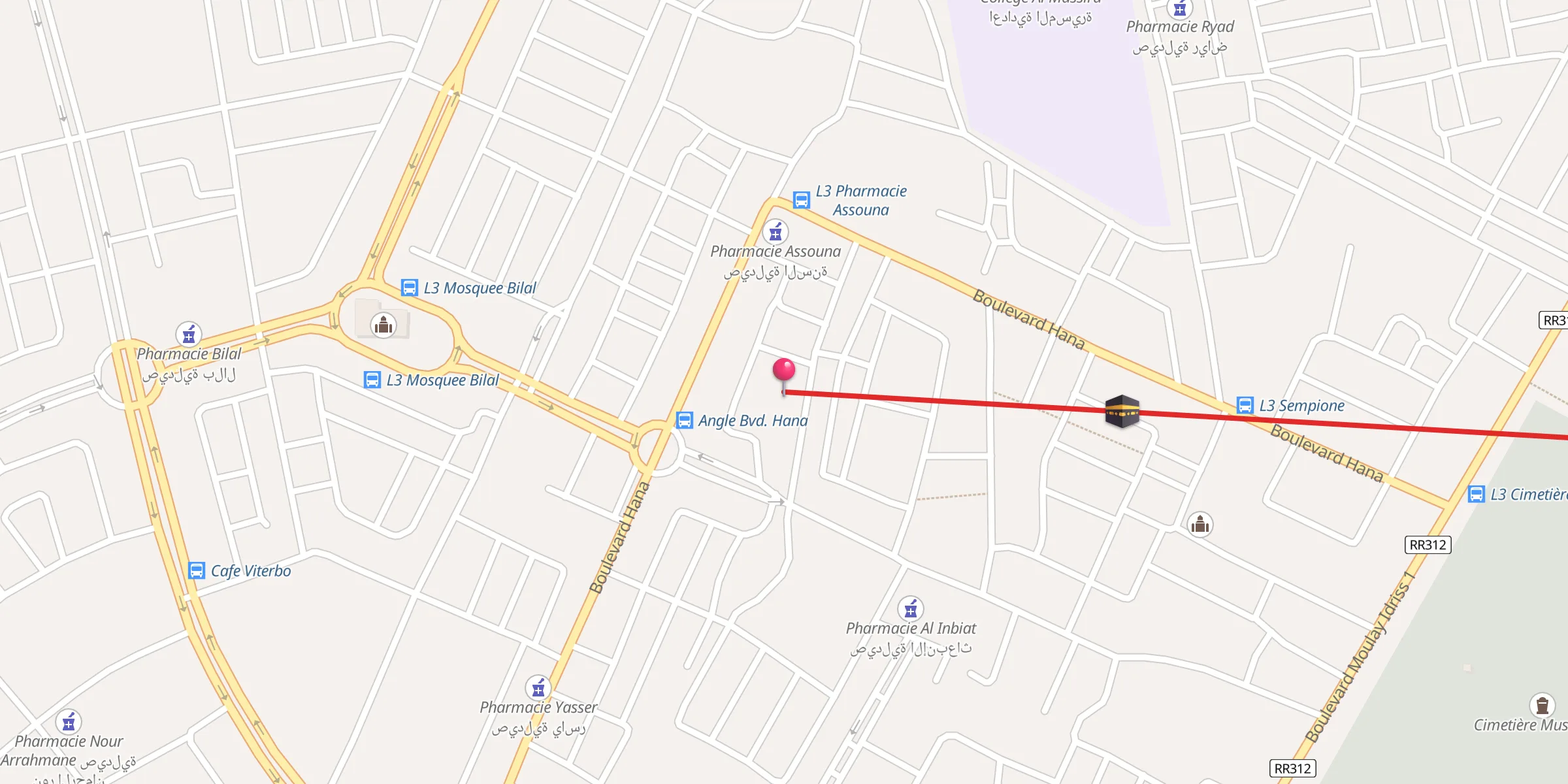 Carte de localisation : Mosquee Hay Riyad