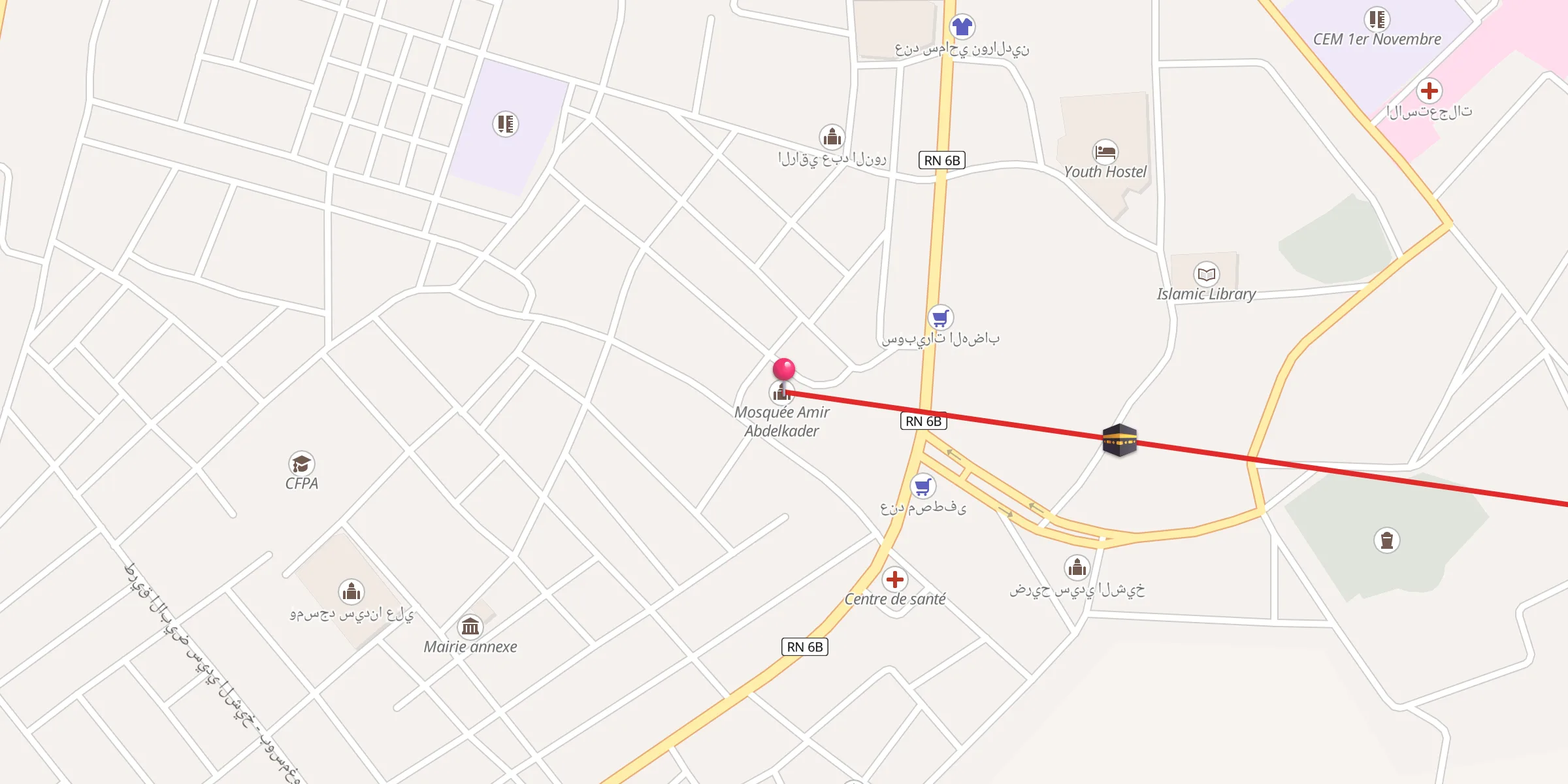 Carte de localisation : مسجد الأمير عبد القادر