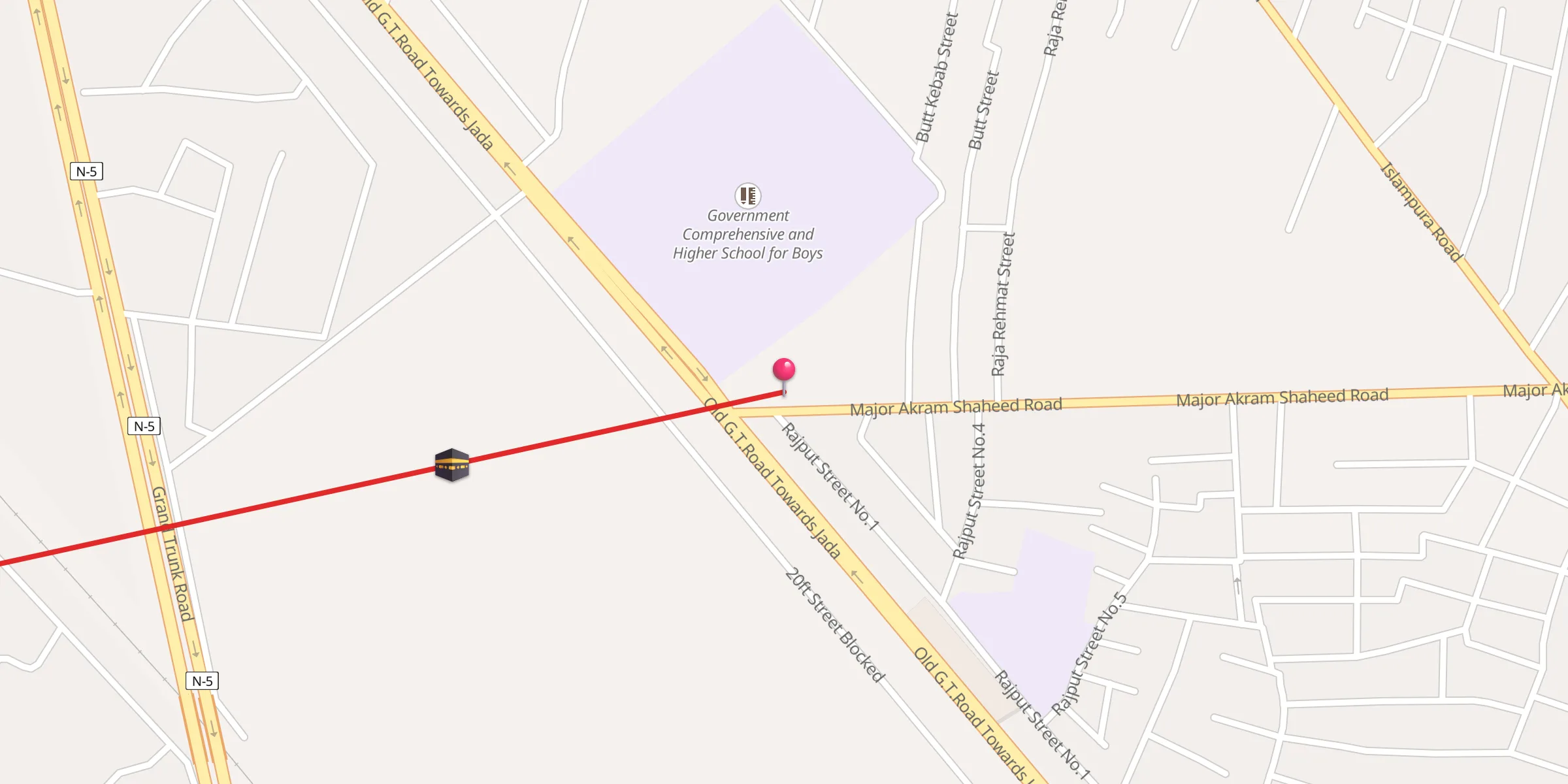 Carte de localisation : Jamia Masjid Ghousia, Near Govt School