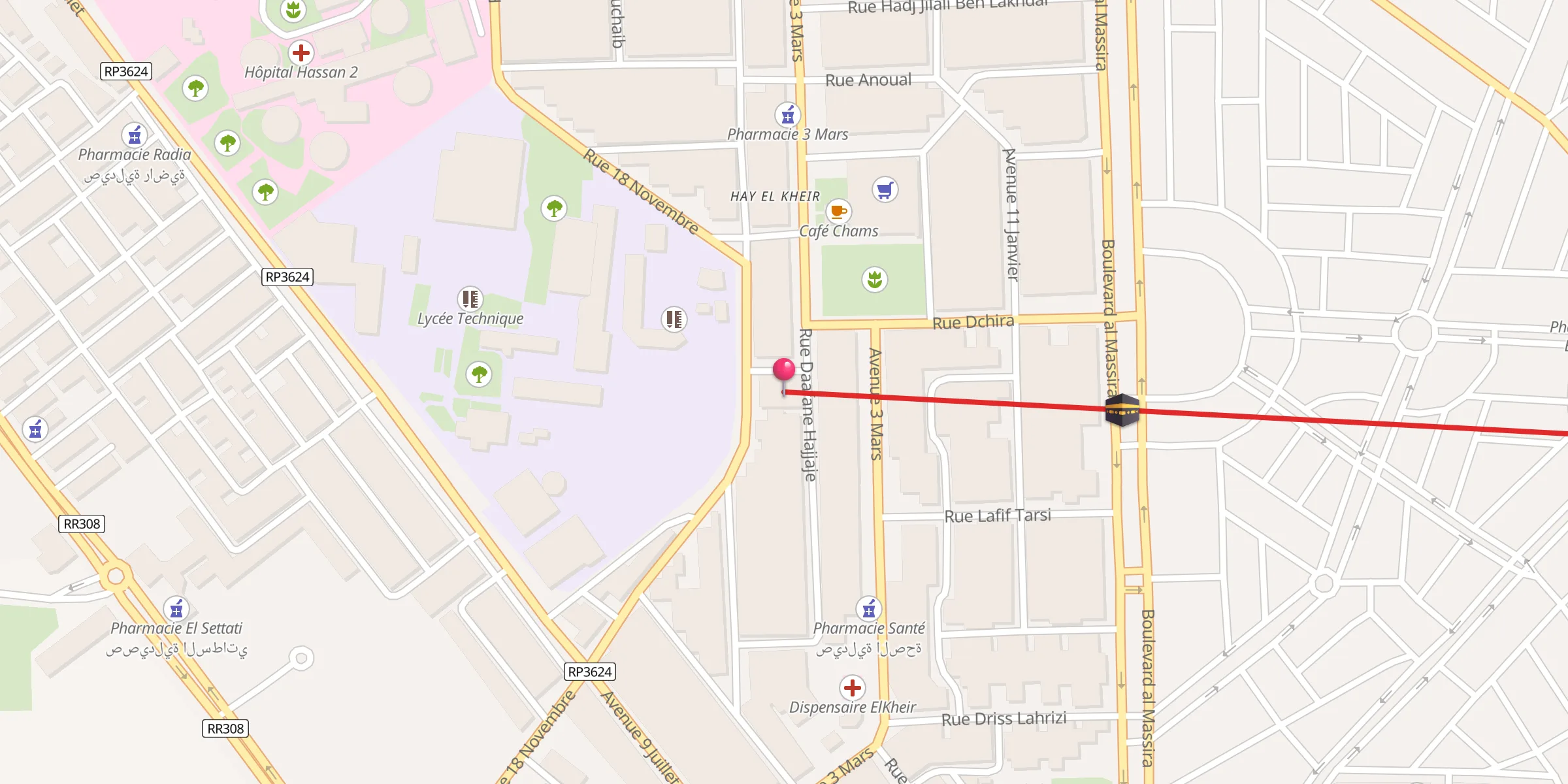 Carte de localisation : Mosquée Al Khair