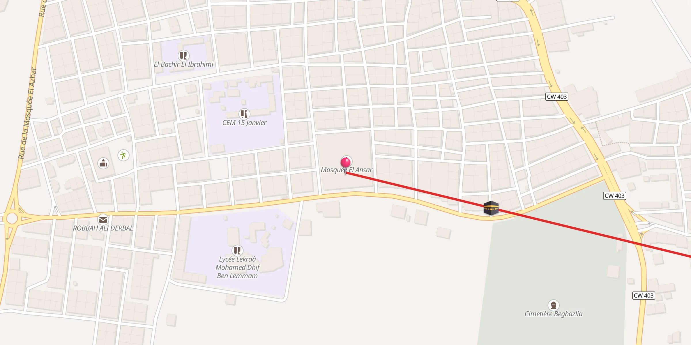 Carte de localisation : مسجد الأنصار
