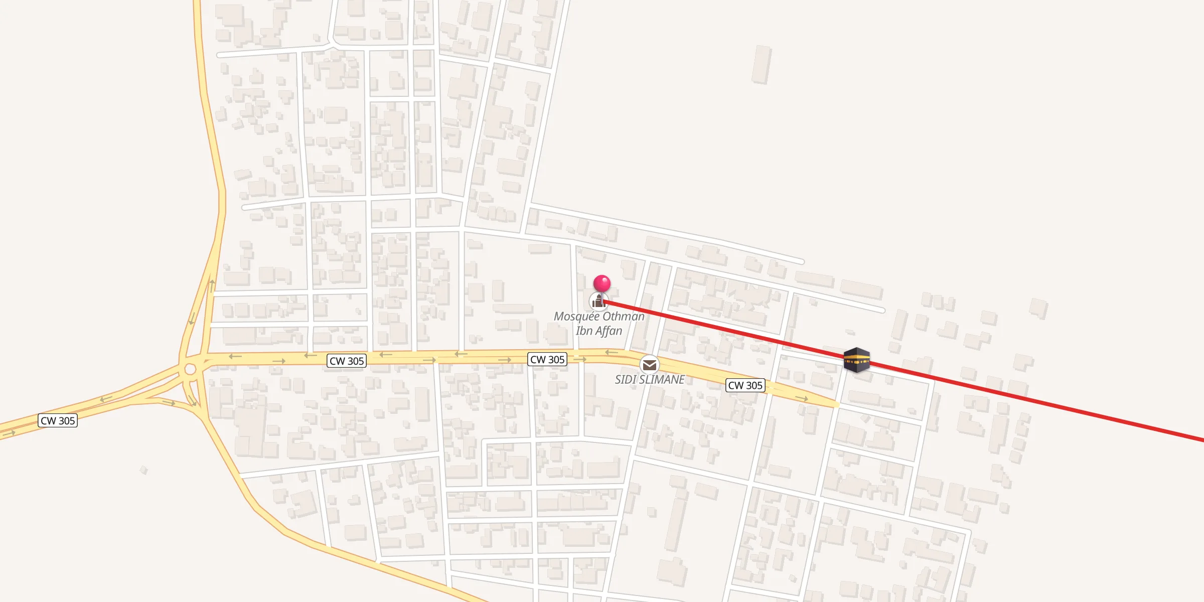 Carte de localisation : Mosquée Othman Ibn Affan