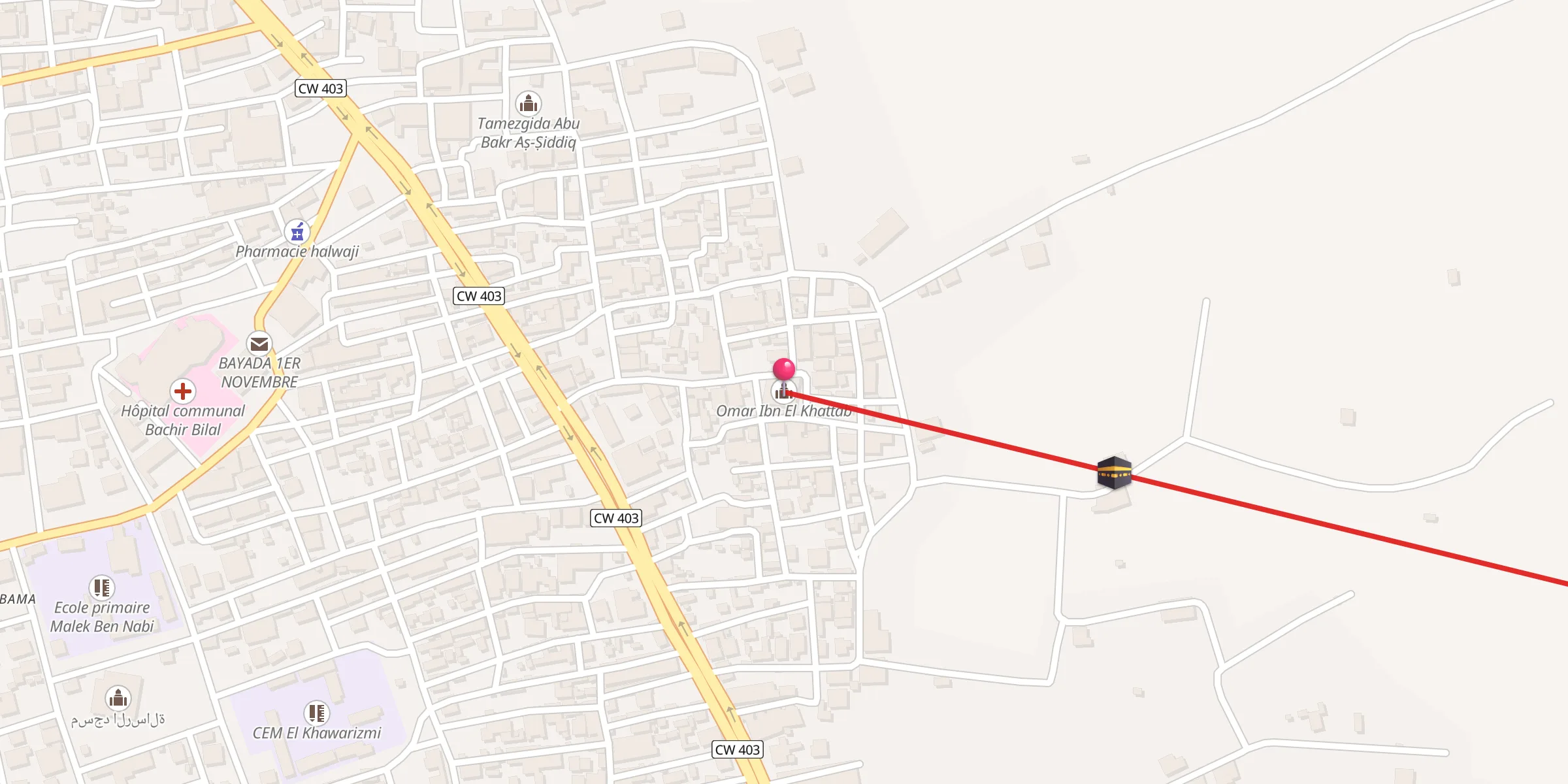 Carte de localisation : عمر بن الخطاب