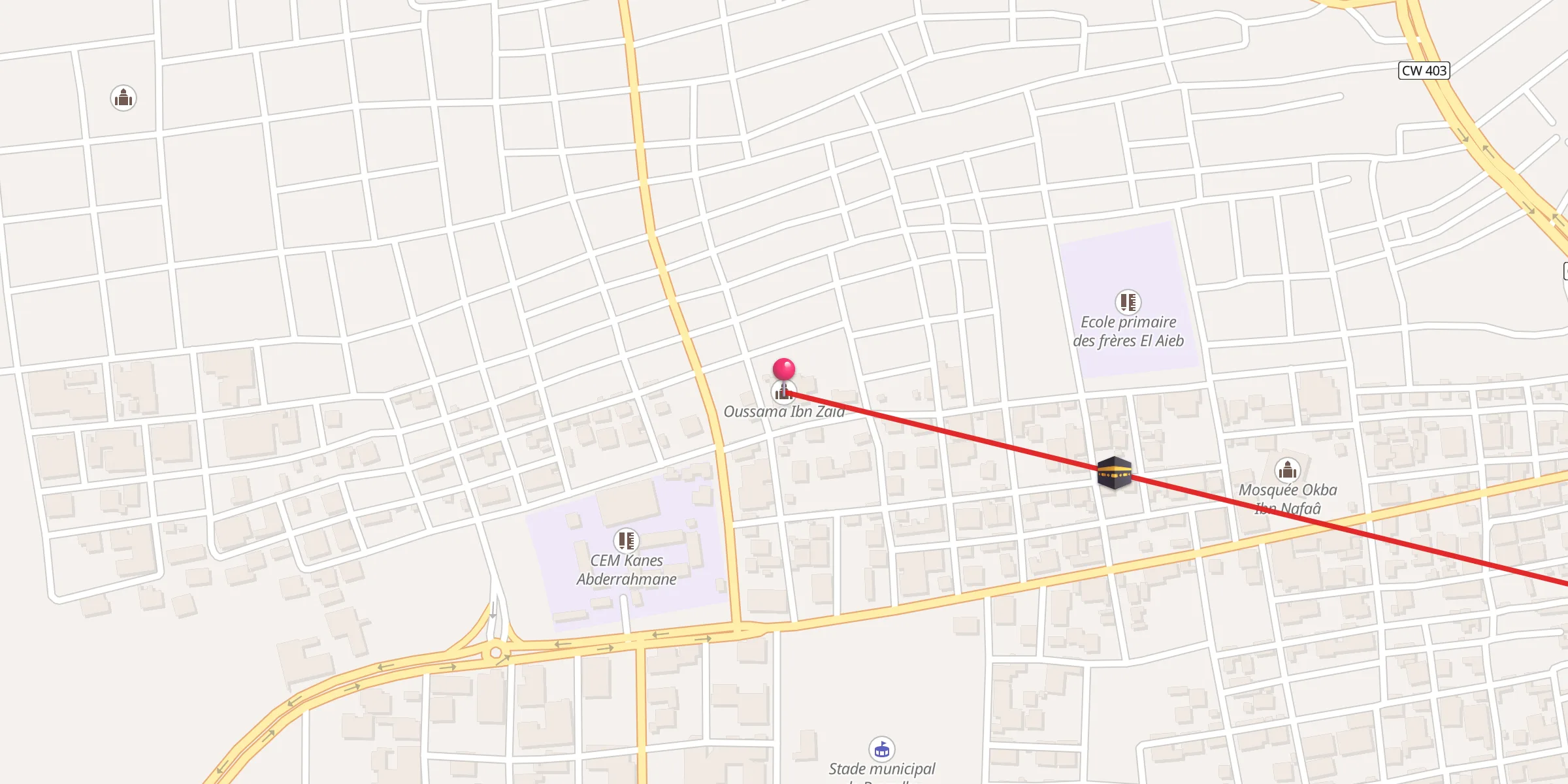 Carte de localisation : أسامة بن زيد