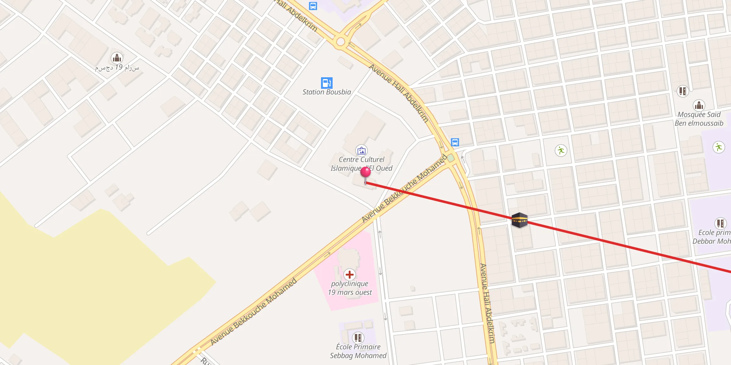 Carte de localisation : Mosquée du Centre Islamique,مسجد المركز الاسلامي