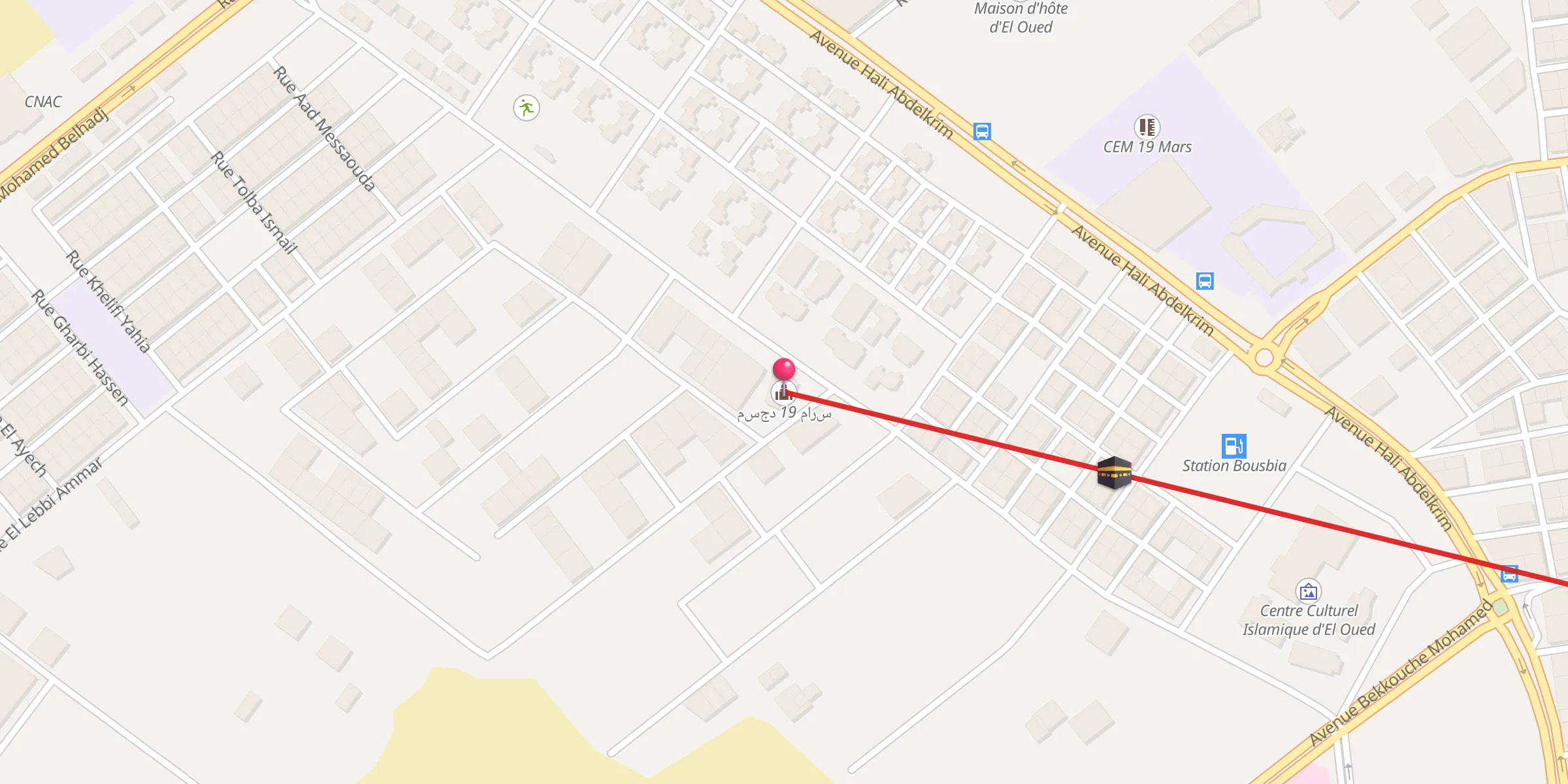 Carte de localisation : مسجد 19 مارس