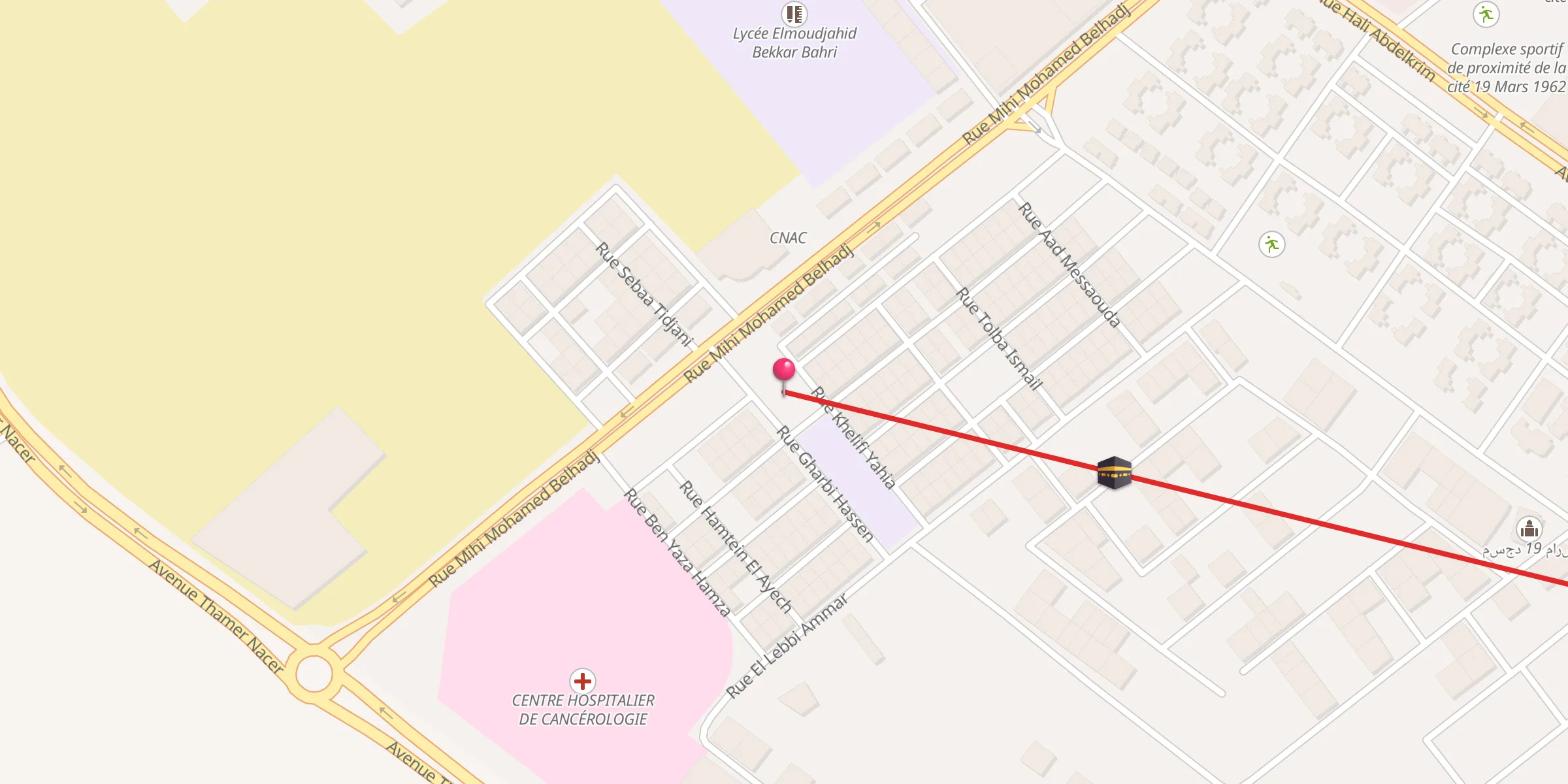 Carte de localisation : Mosquée Salman El Farissi,مسجد سلمان الفارسي