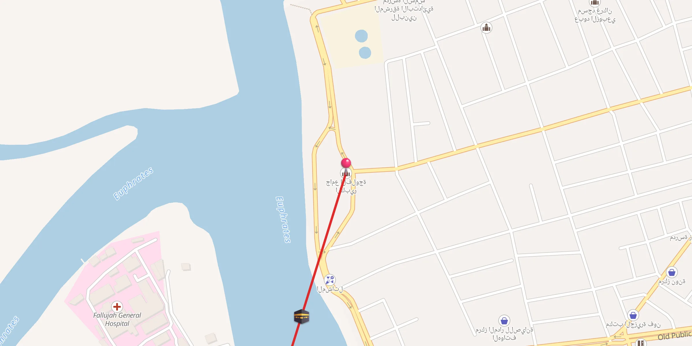 Carte de localisation : جامع الفلوجة الكبير