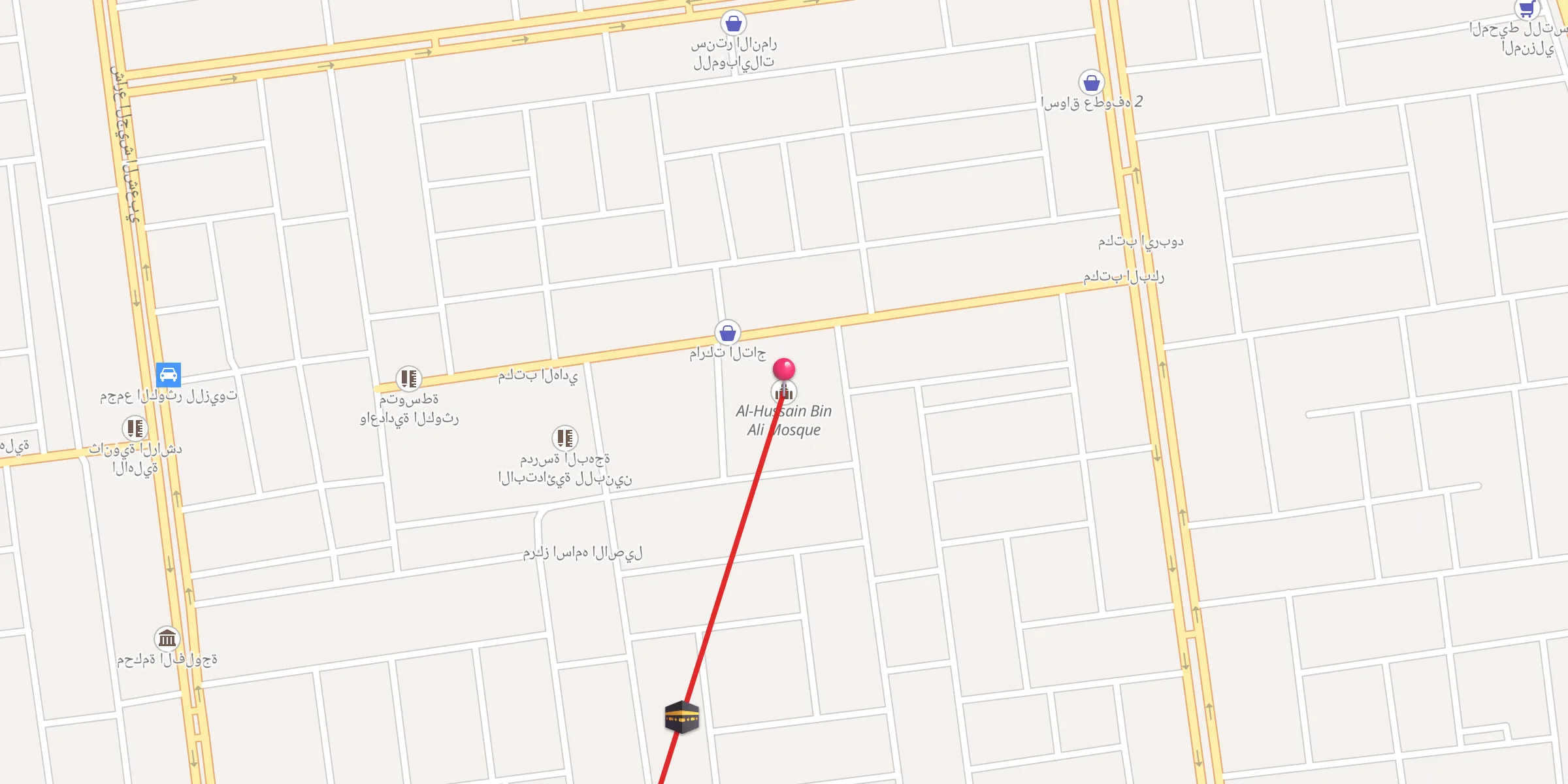 Carte de localisation : جامع الحسين بن علي