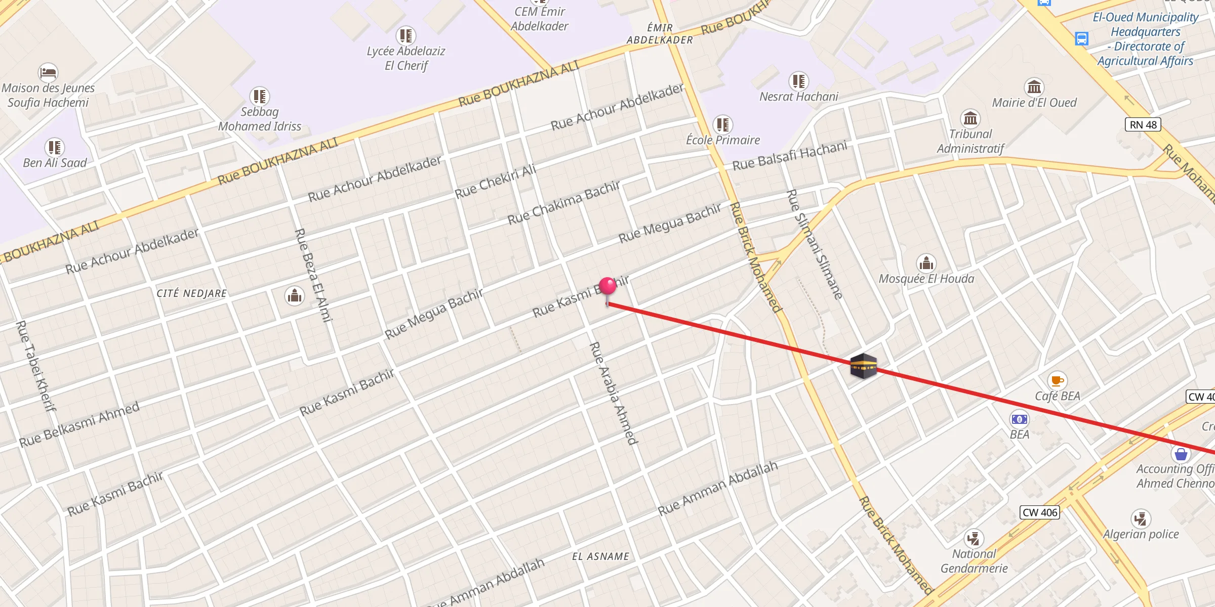 Carte de localisation : Mosquée Amr Ibn El Aas,مسجد عمرو بن العاص