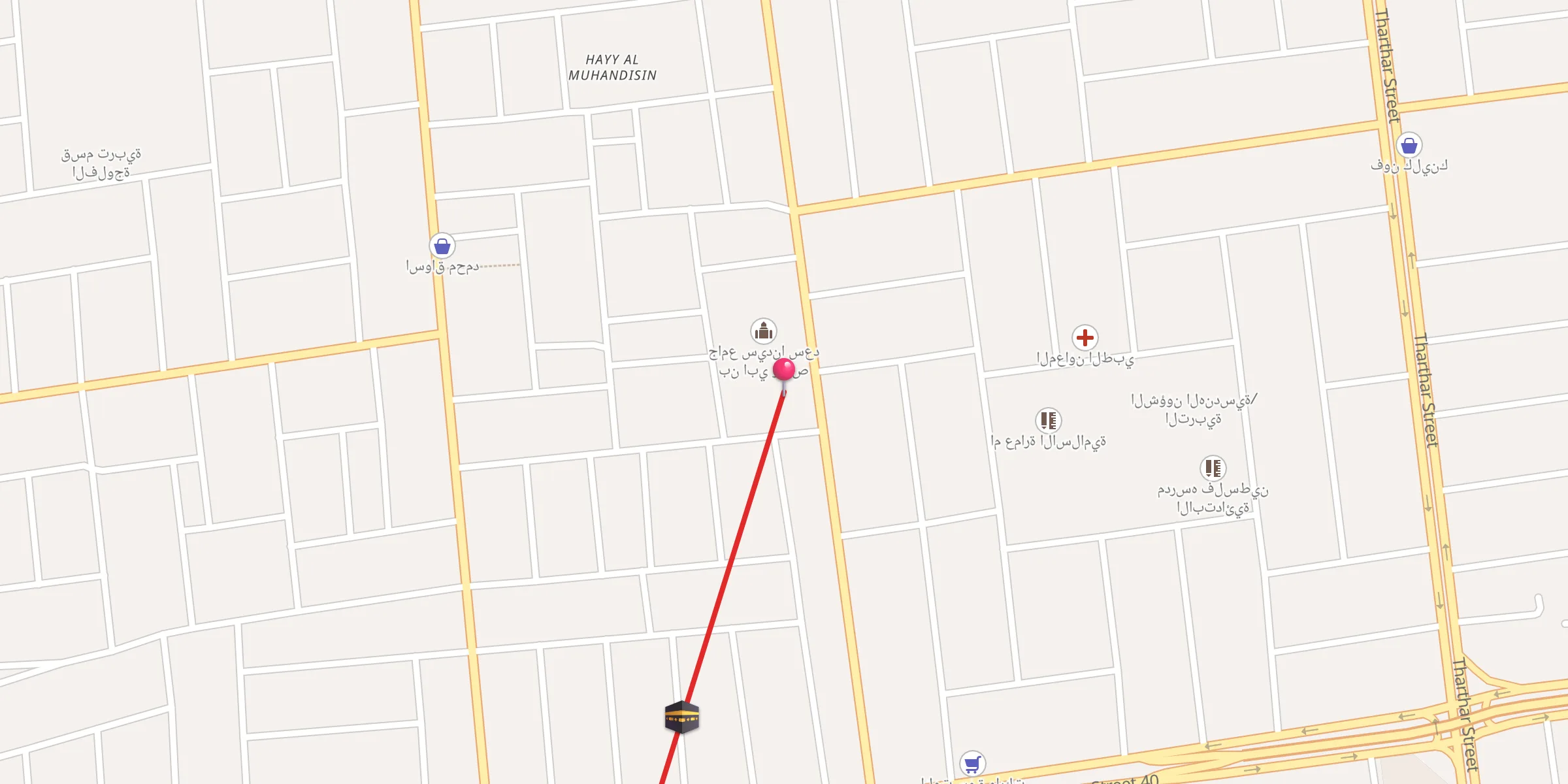 Carte de localisation : جامع سعد بن ابي وقاص