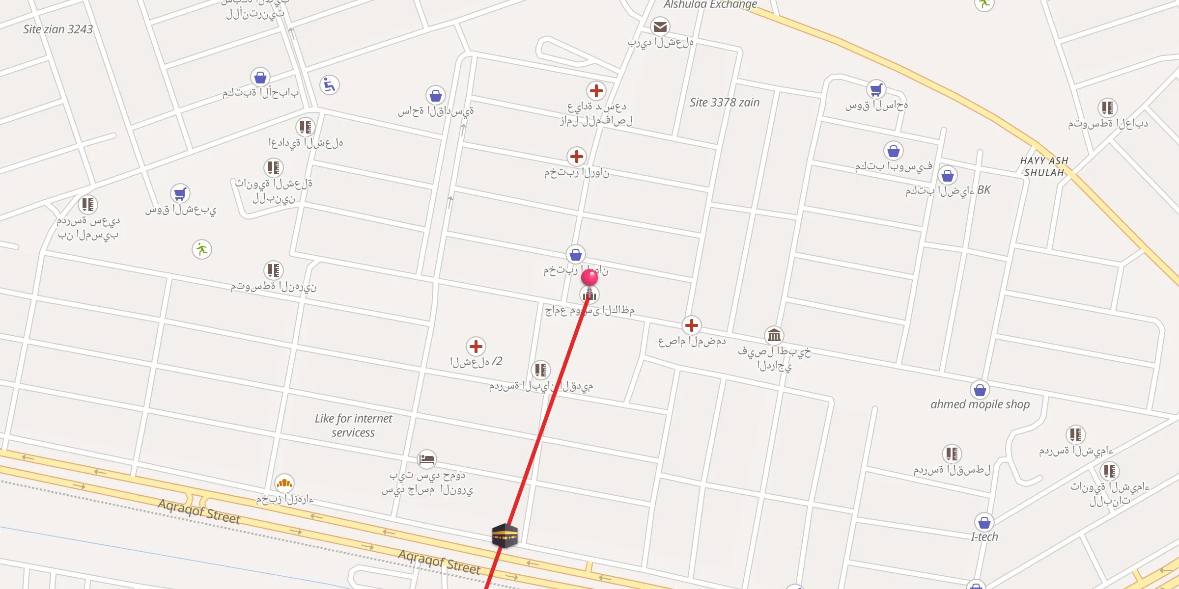 Carte de localisation : جامع موسى الكاظم