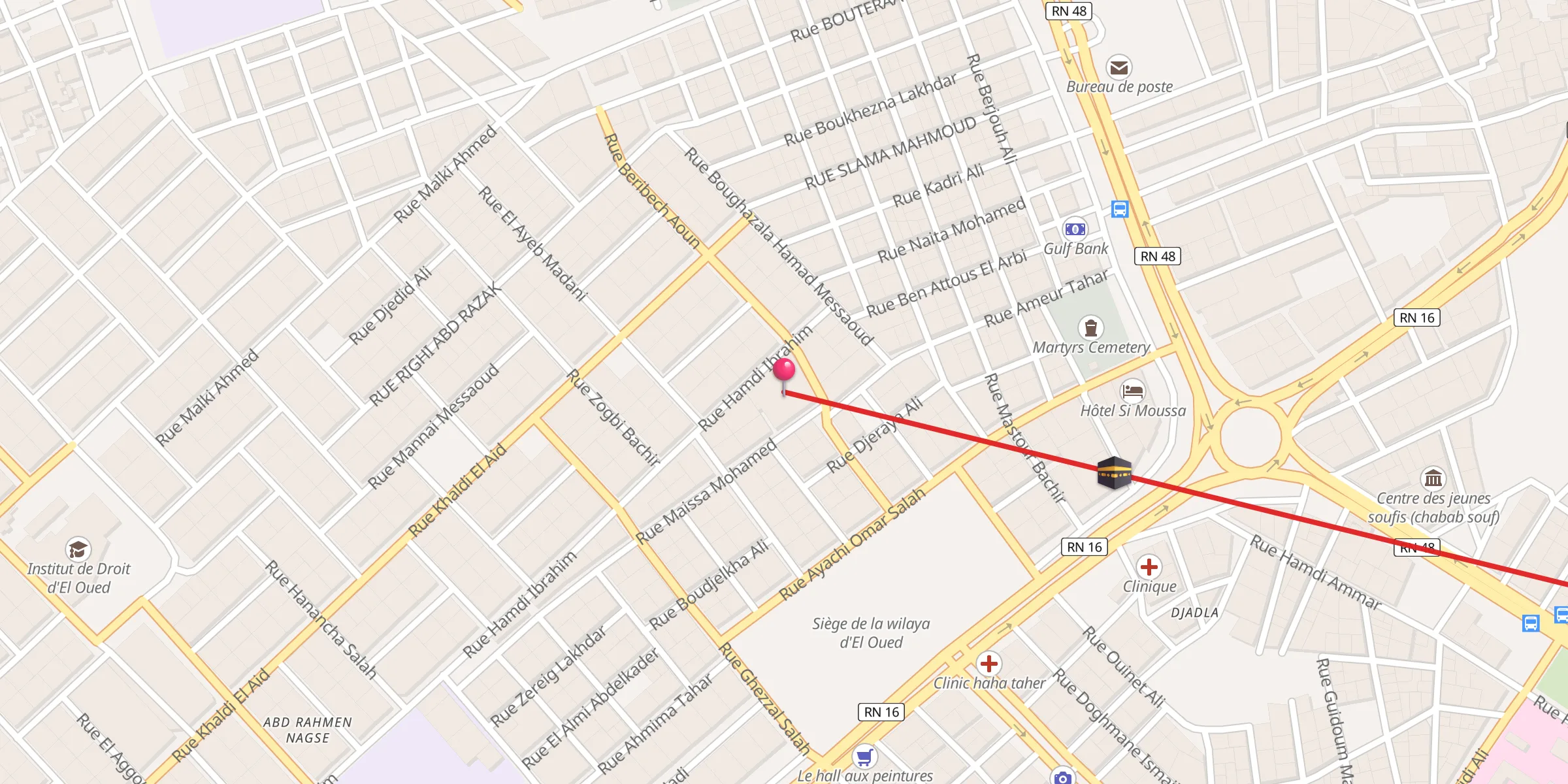 Carte de localisation : Mosquée Ibrahim Ben Ameur;مسجد إبراهيم بن عامر