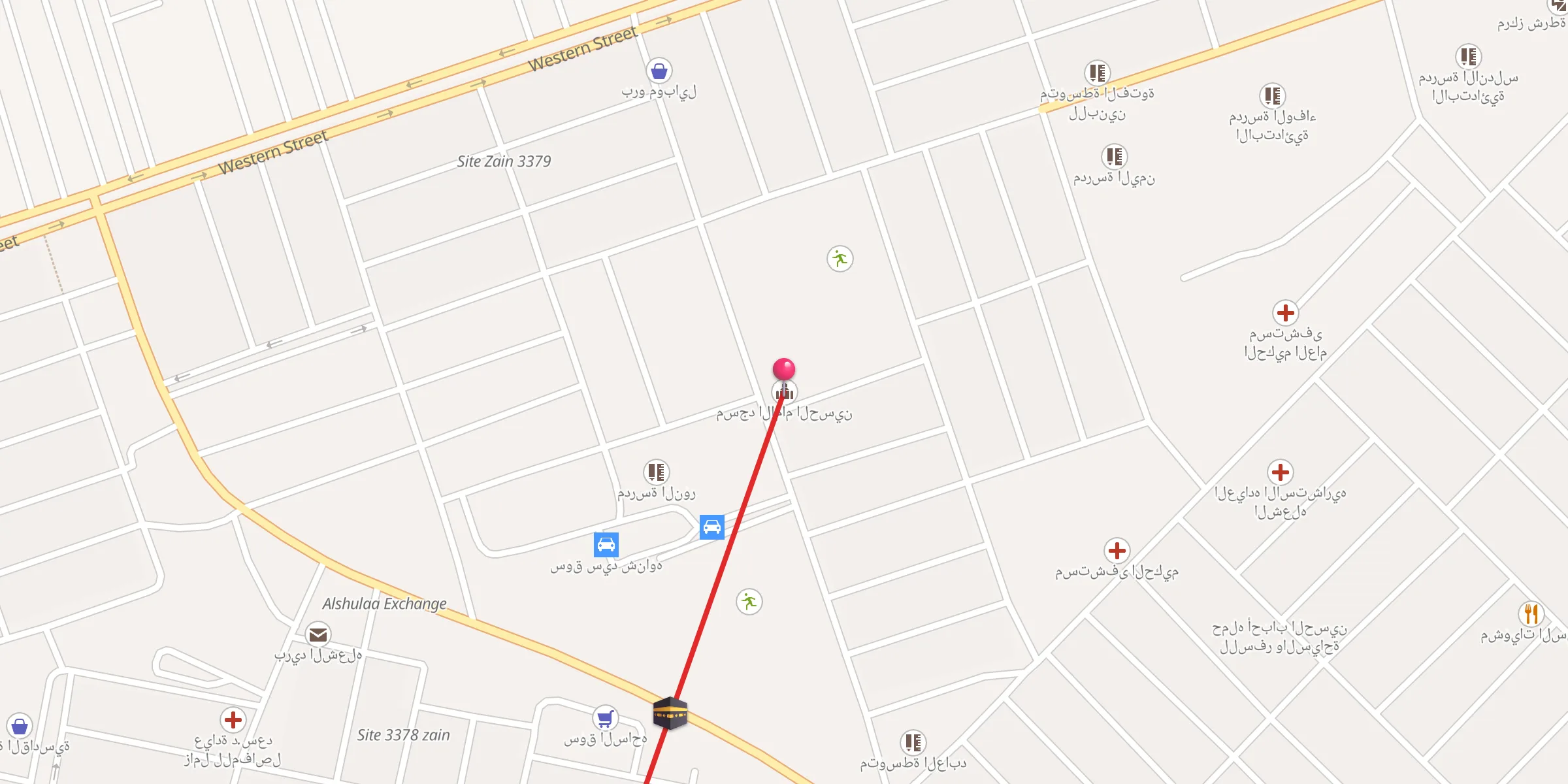Carte de localisation : مسجد الإمام الحسين