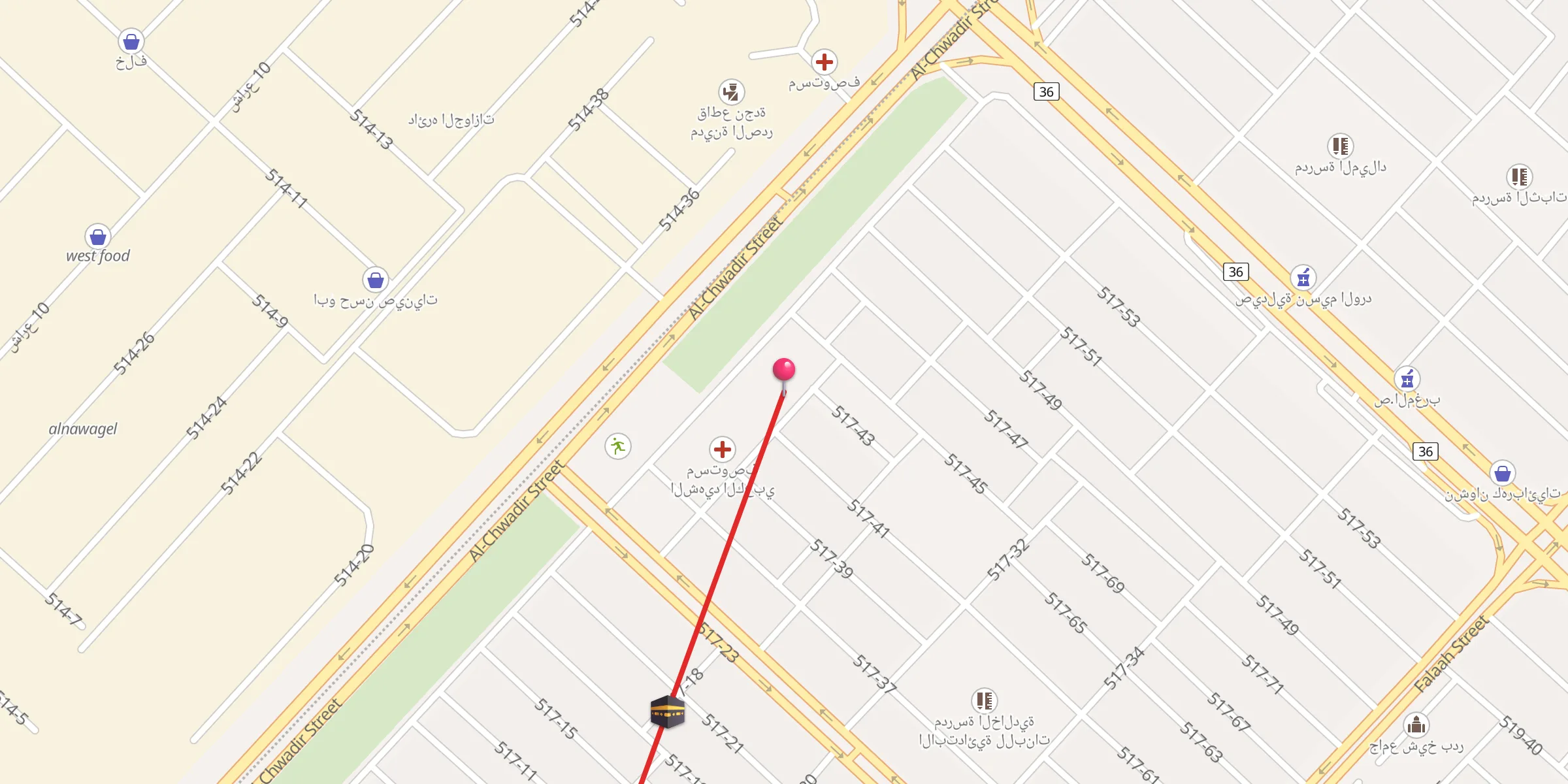 Carte de localisation : Al-Mohsen Mosque