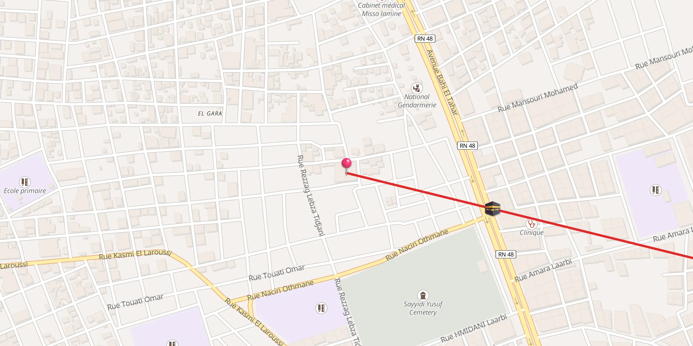 Carte de localisation : Mosquée El Atik Mohamed El Ghazali,الجامع العتيق محمد الغزالي