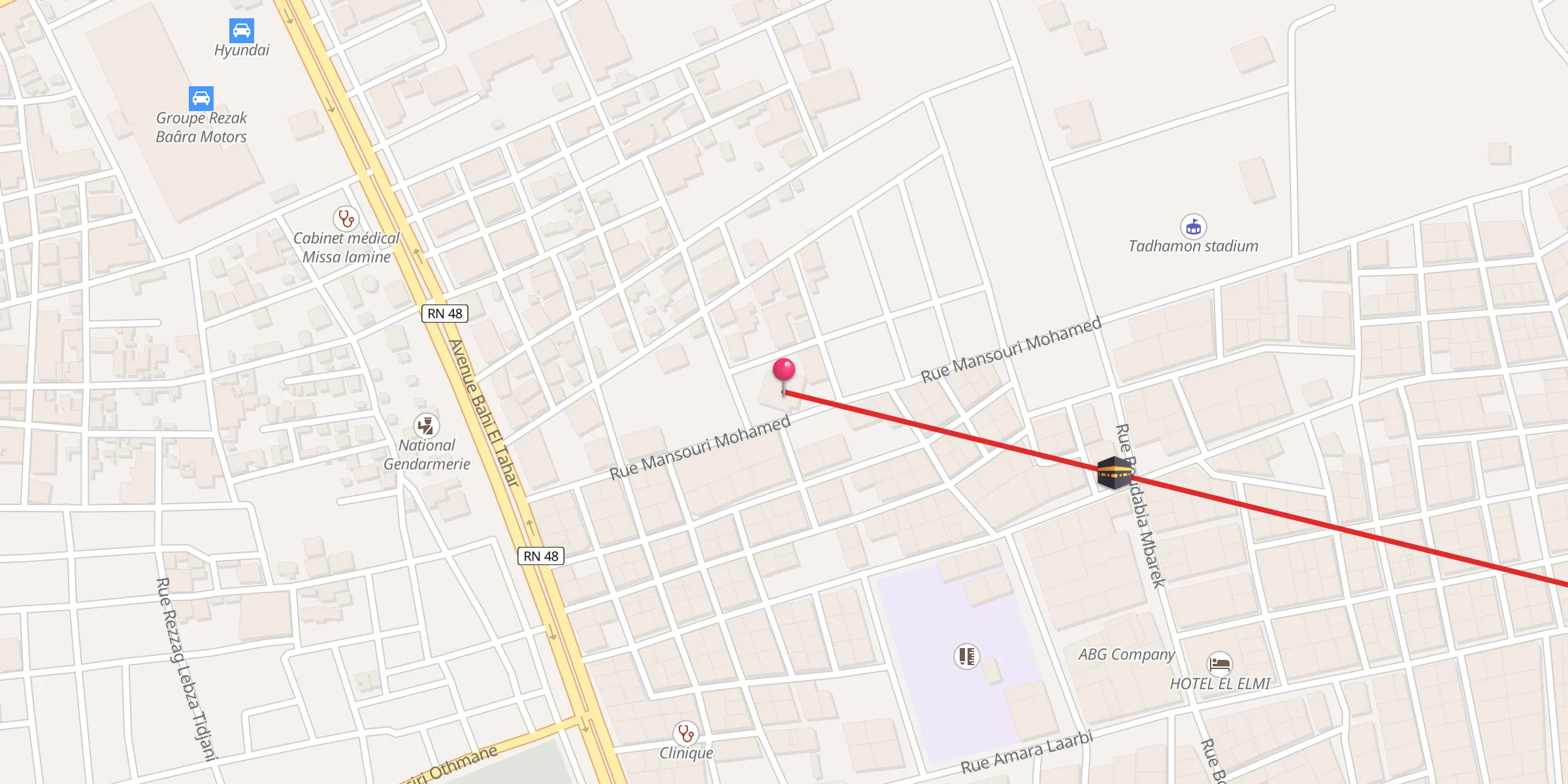 Carte de localisation : Mosquée Khadidja Oum El Mou'minine