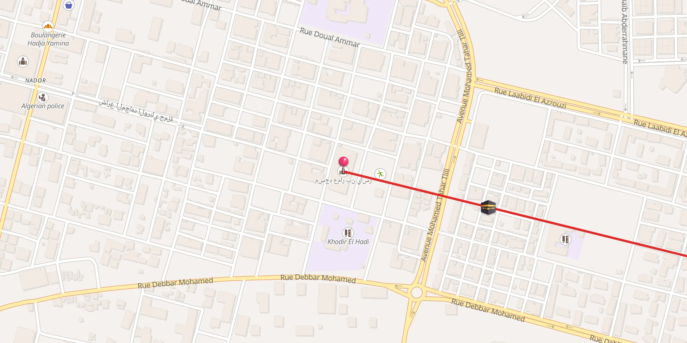 Carte de localisation : Mosquée Ammar Ben Yasser;مسجد عمار بن ياسر