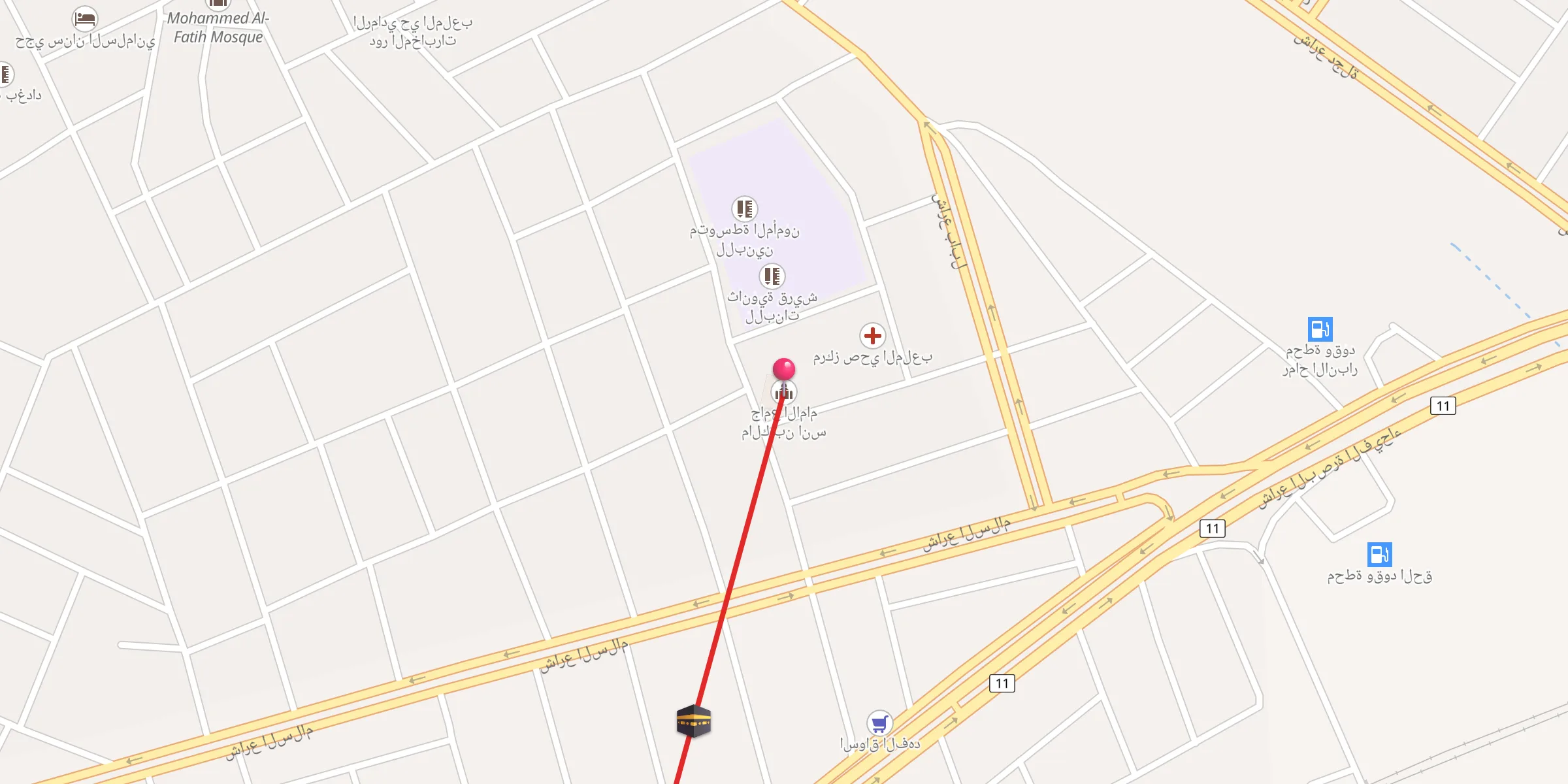 Carte de localisation : جامع الامام مالك بن انس
