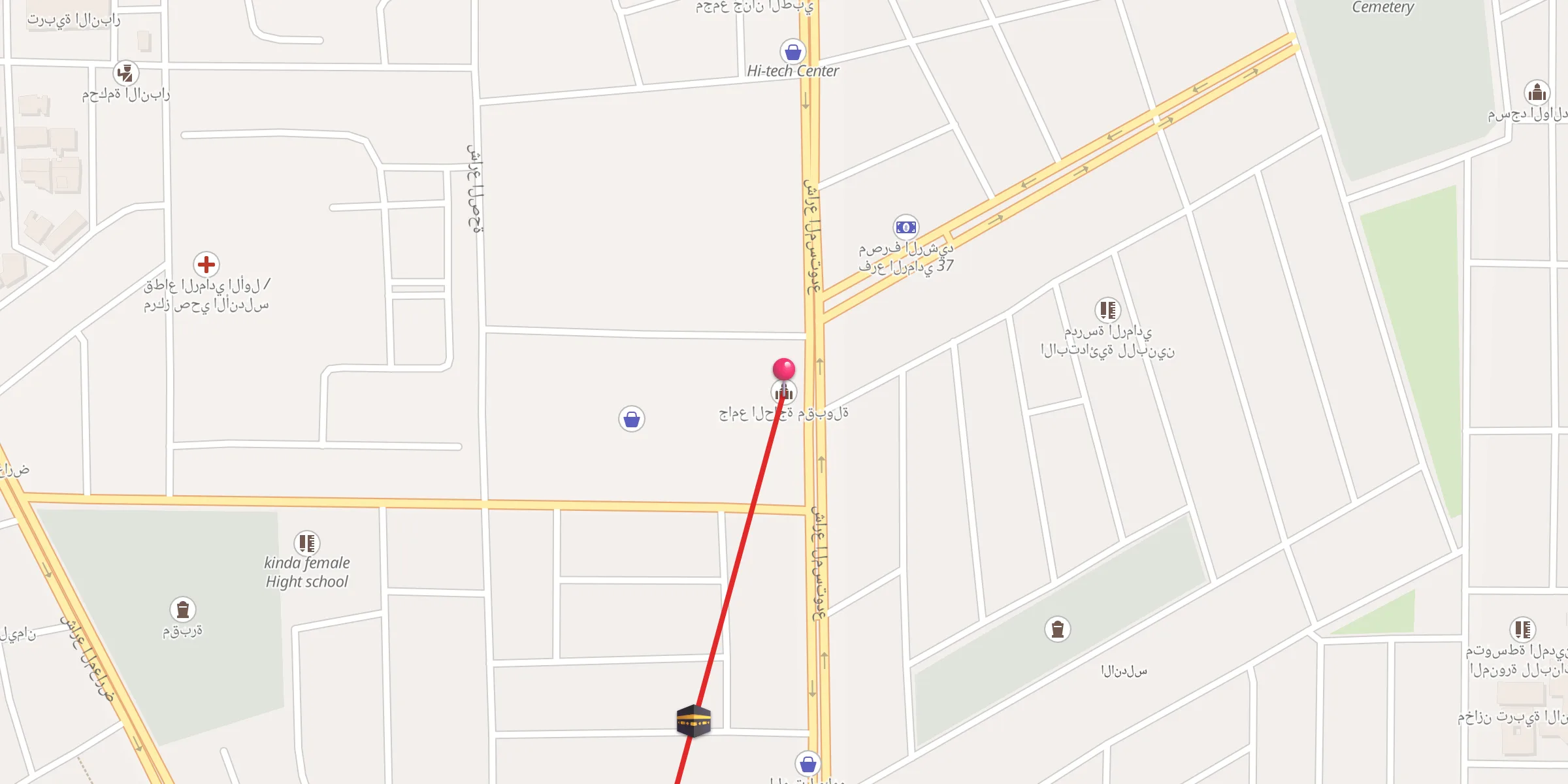 Carte de localisation : جامع الحاجة مقبولة