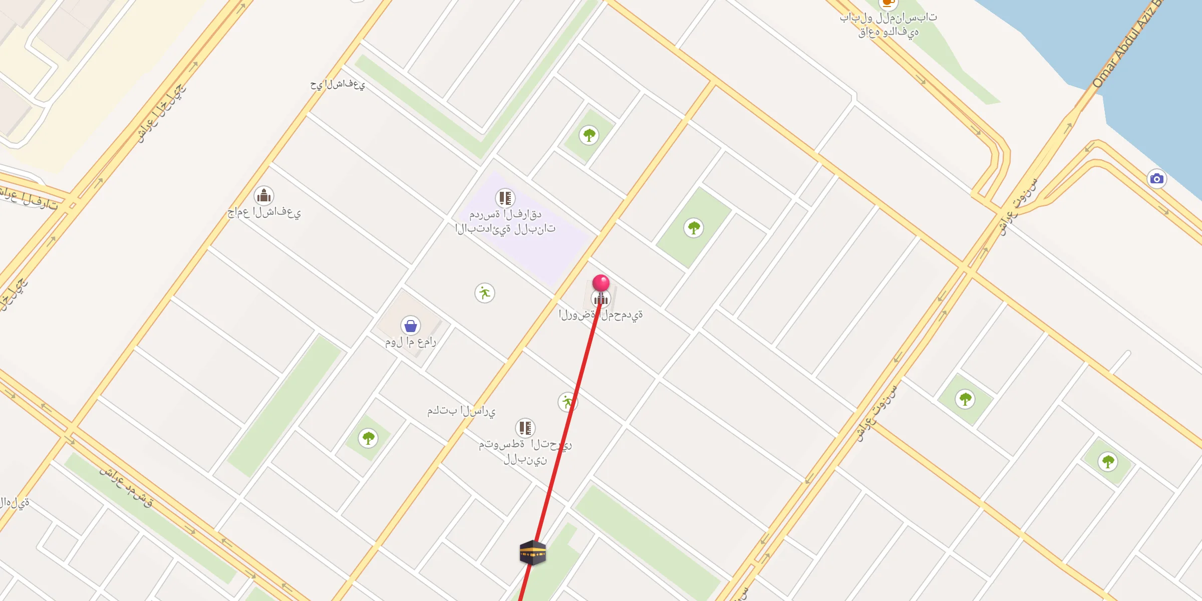 Carte de localisation : الروضة المحمدية