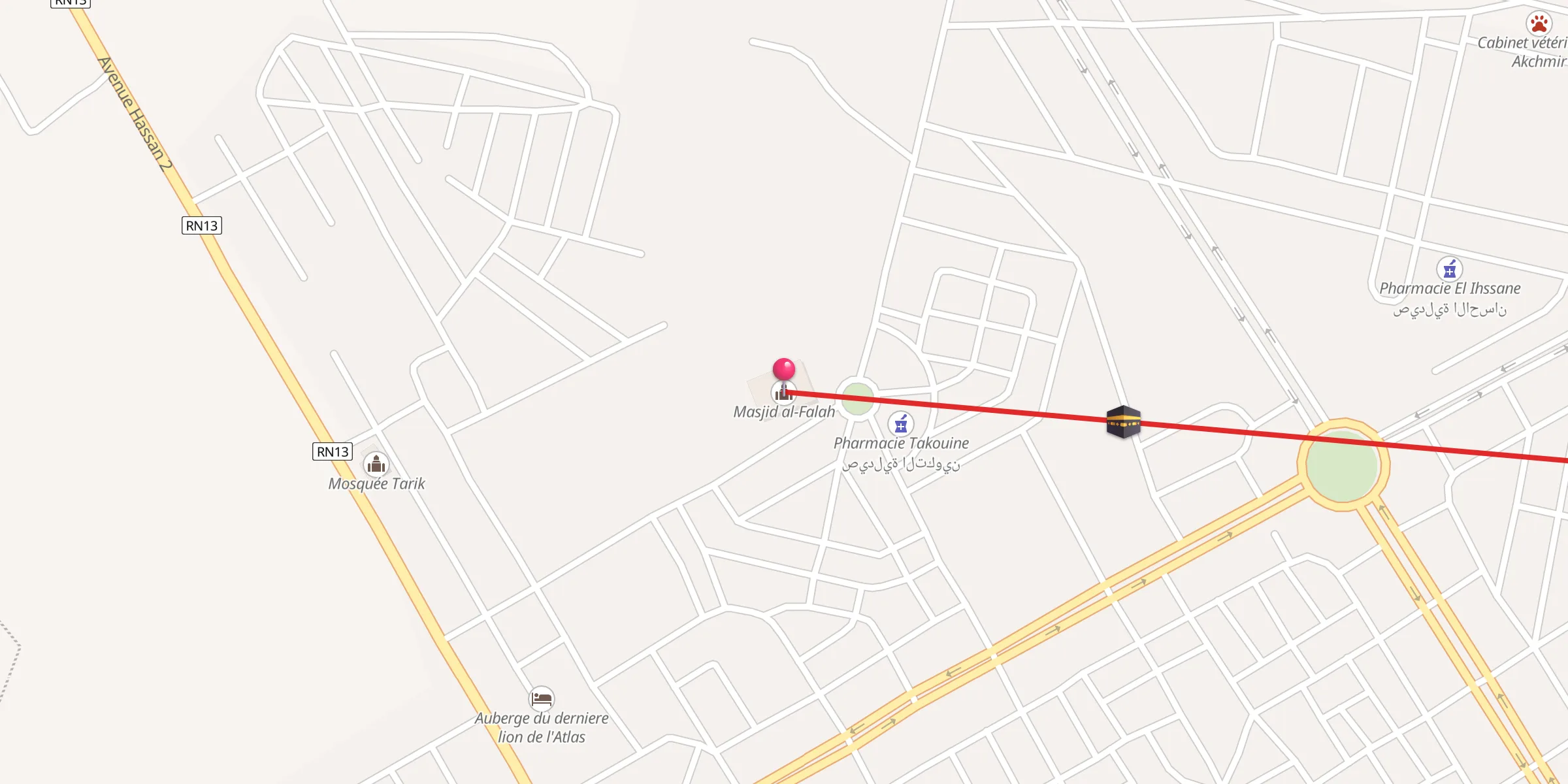 Carte de localisation : Masjid al-Falah مسجد الفلاح