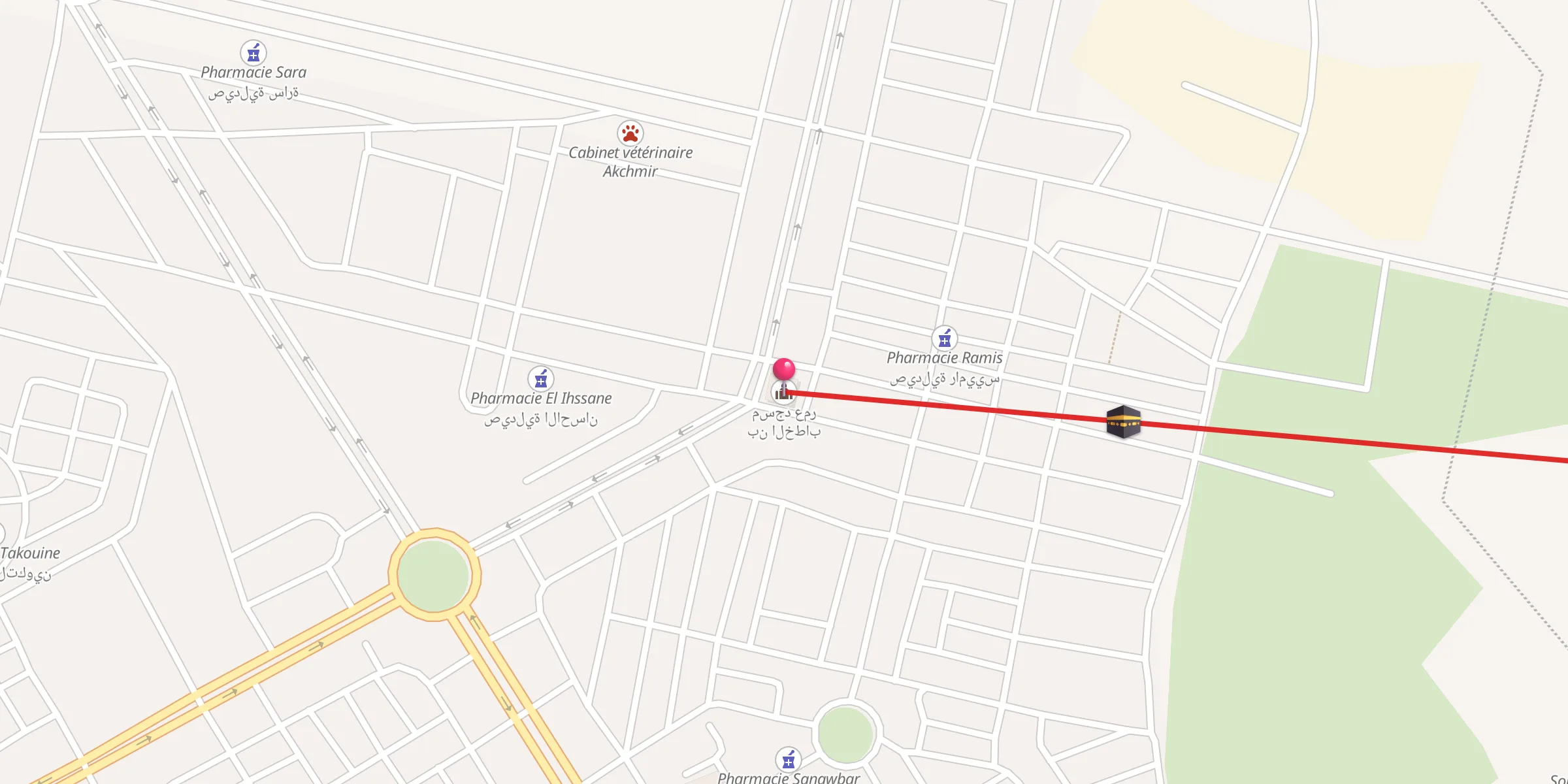 Carte de localisation : مسجد عمر بن الخطاب