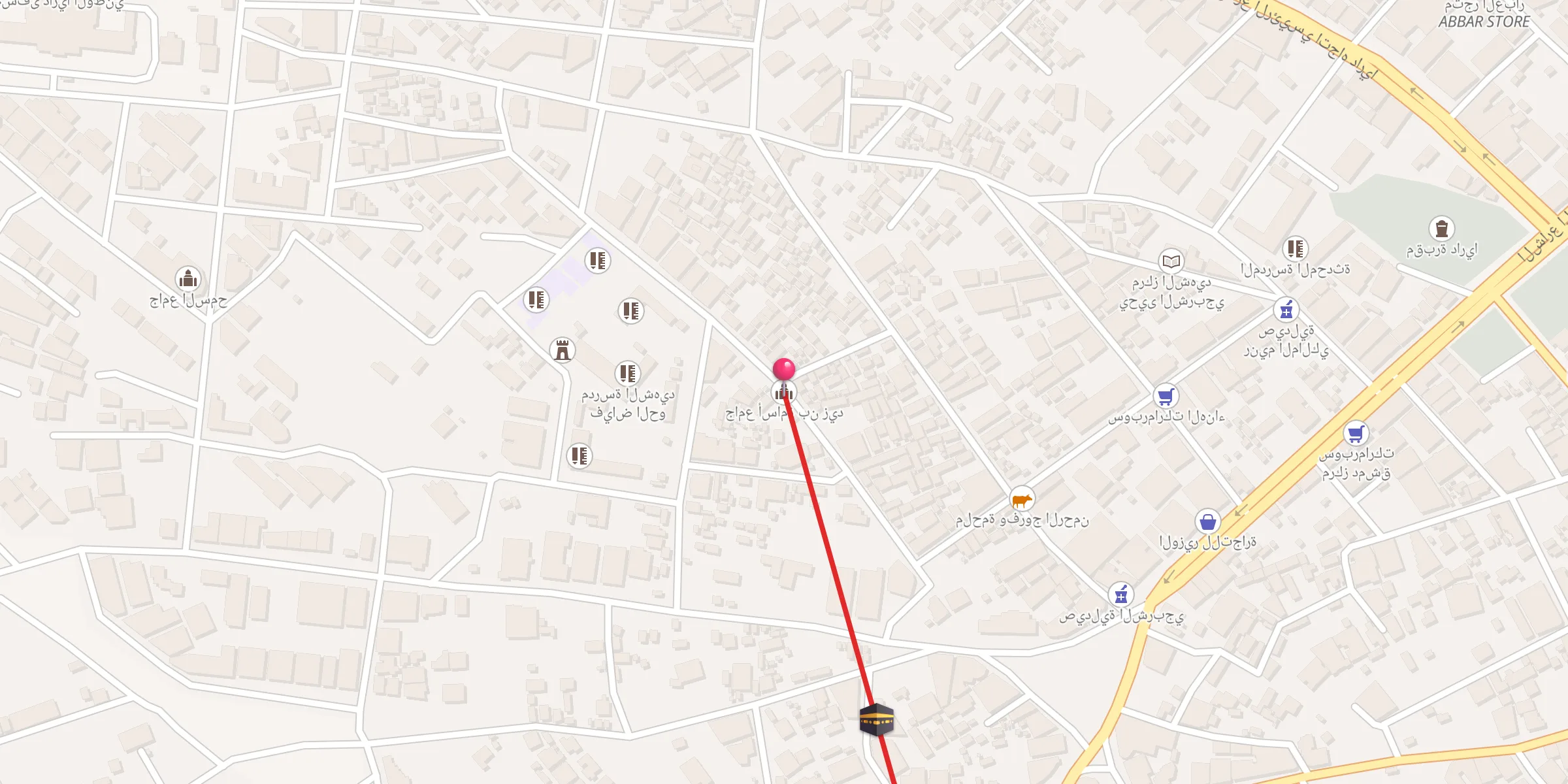Carte de localisation : جامع أسامة بن زيد