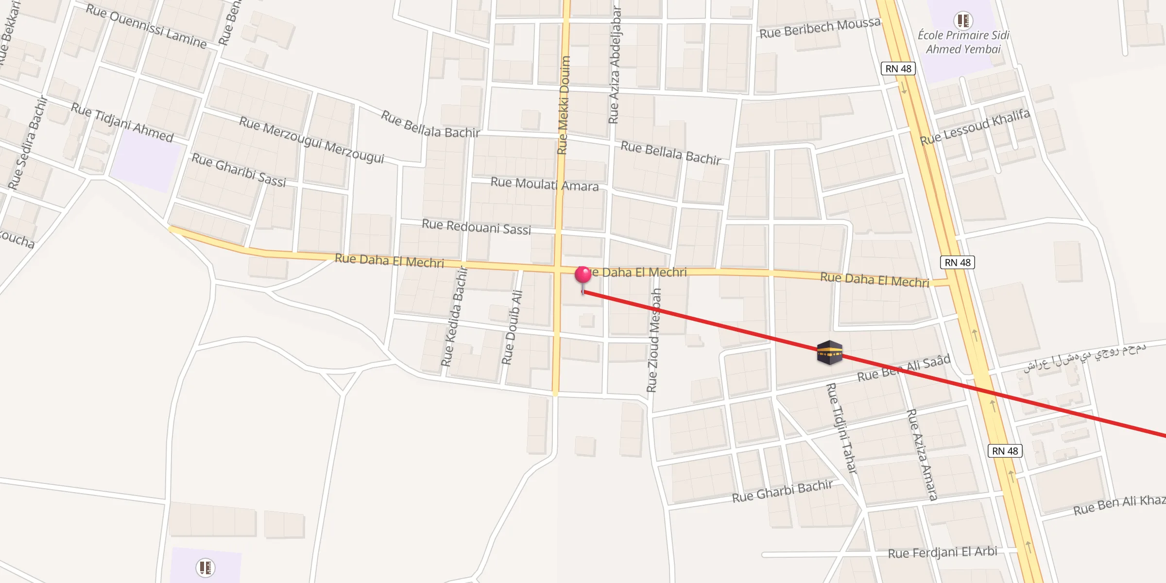 Carte de localisation : Mosquée Cheikh Abdelkrim;مسجد الشيخ عبد الكريم