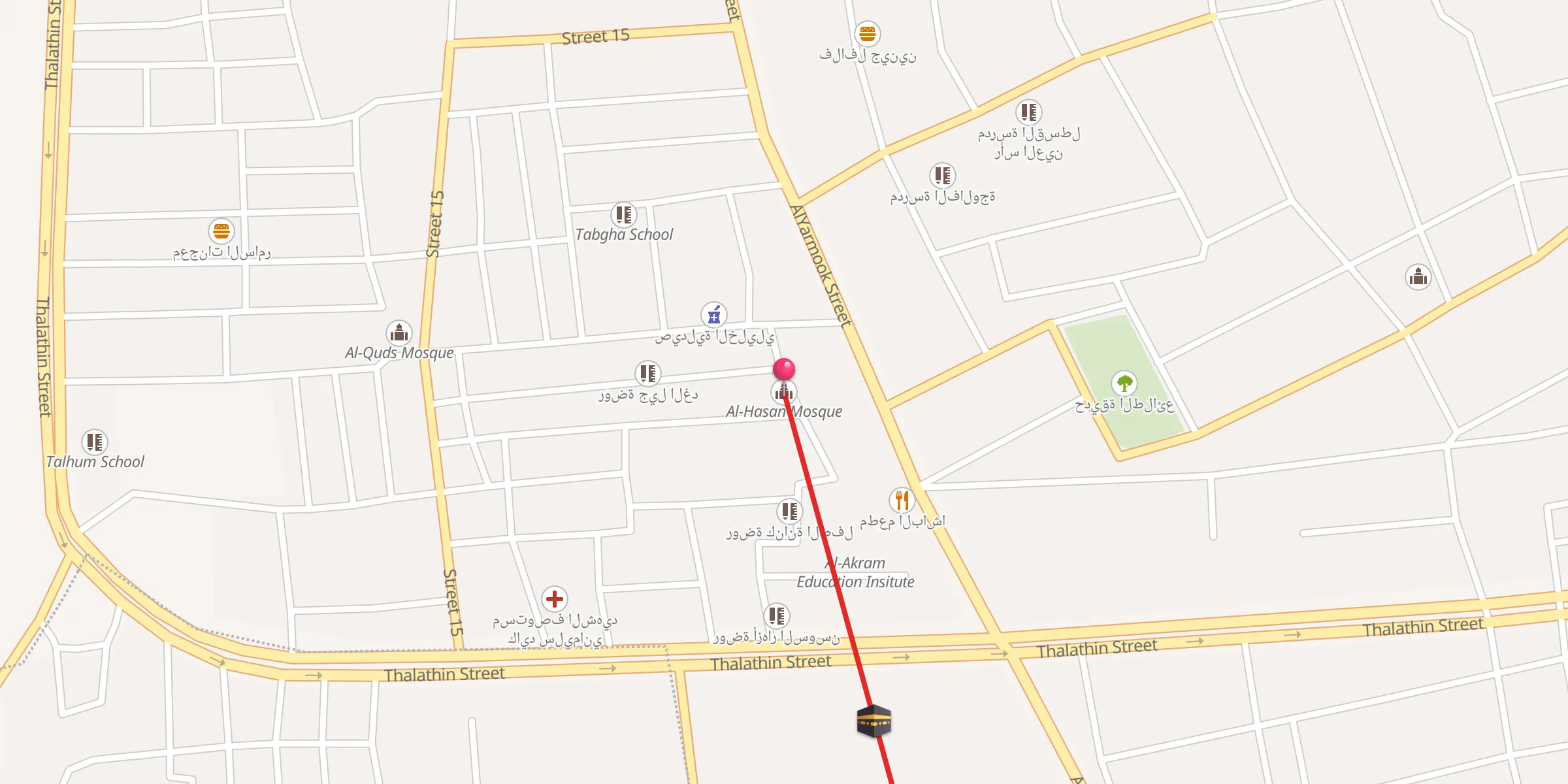 Carte de localisation : Al-Hasan Mosque