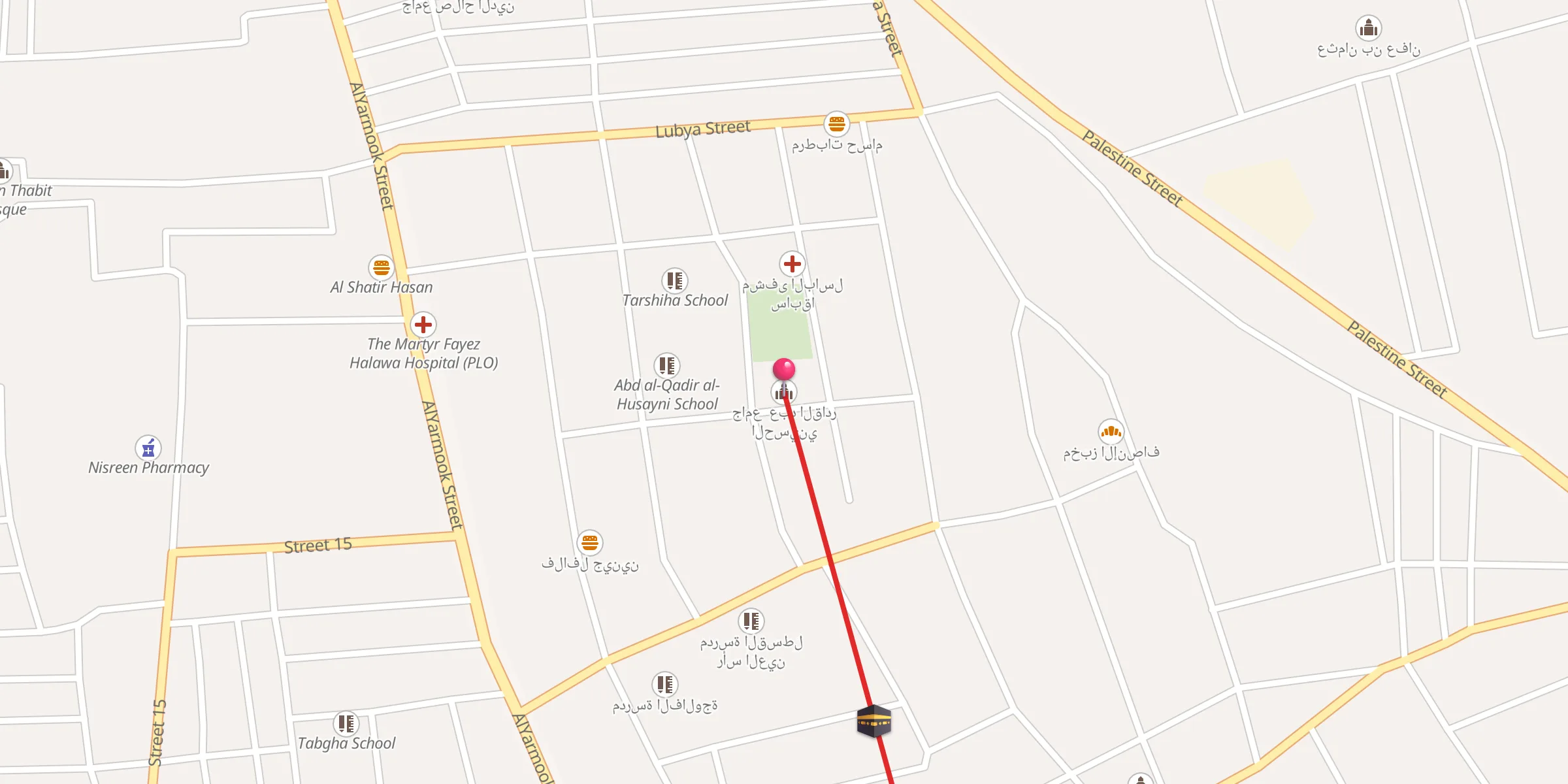 Carte de localisation : جامع  عبد القادر الحسيني