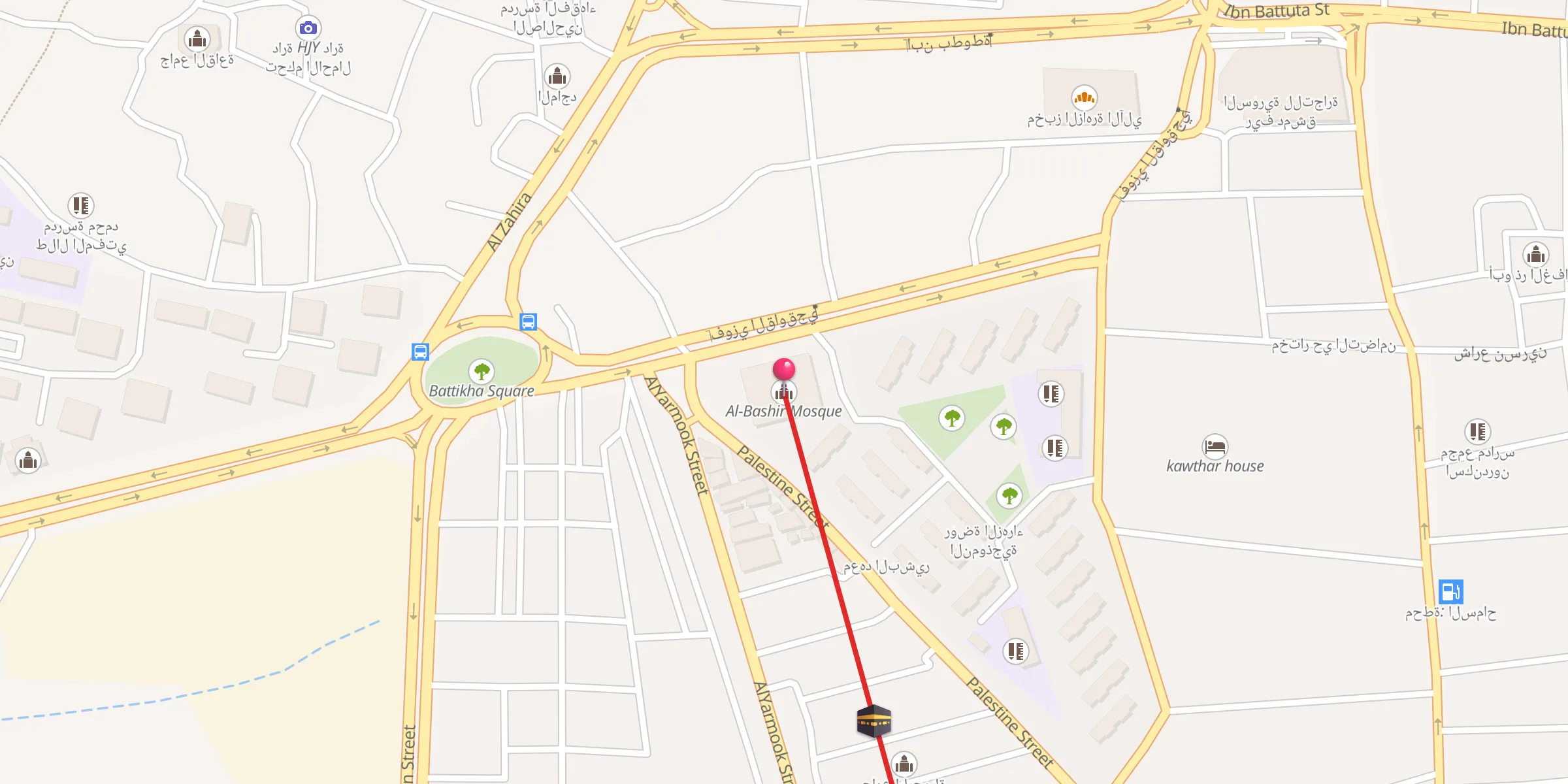 Carte de localisation : Al-Bashir Mosque