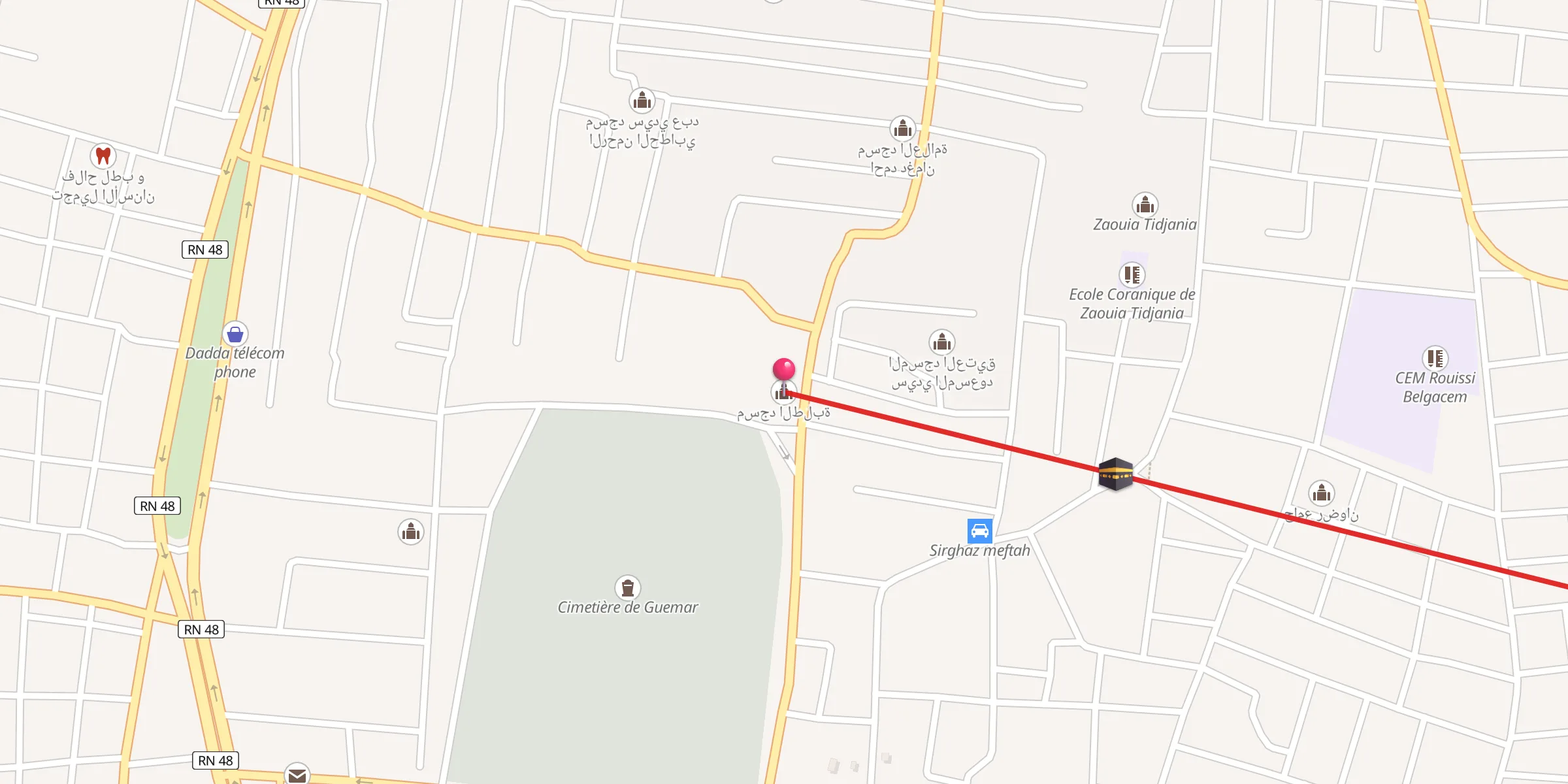 Carte de localisation : مسجد الطلبة