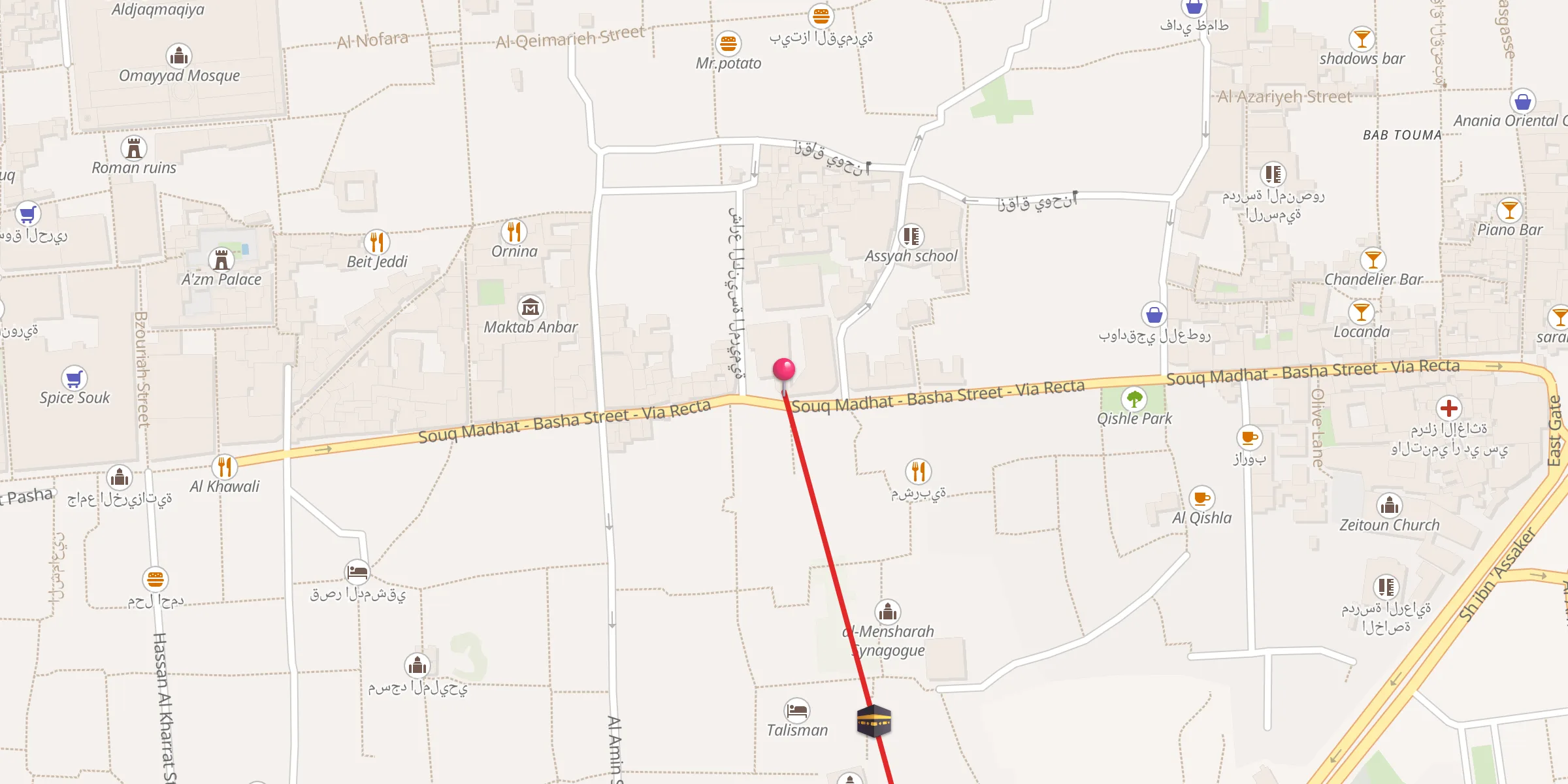Carte de localisation : المآذنة البيضاء