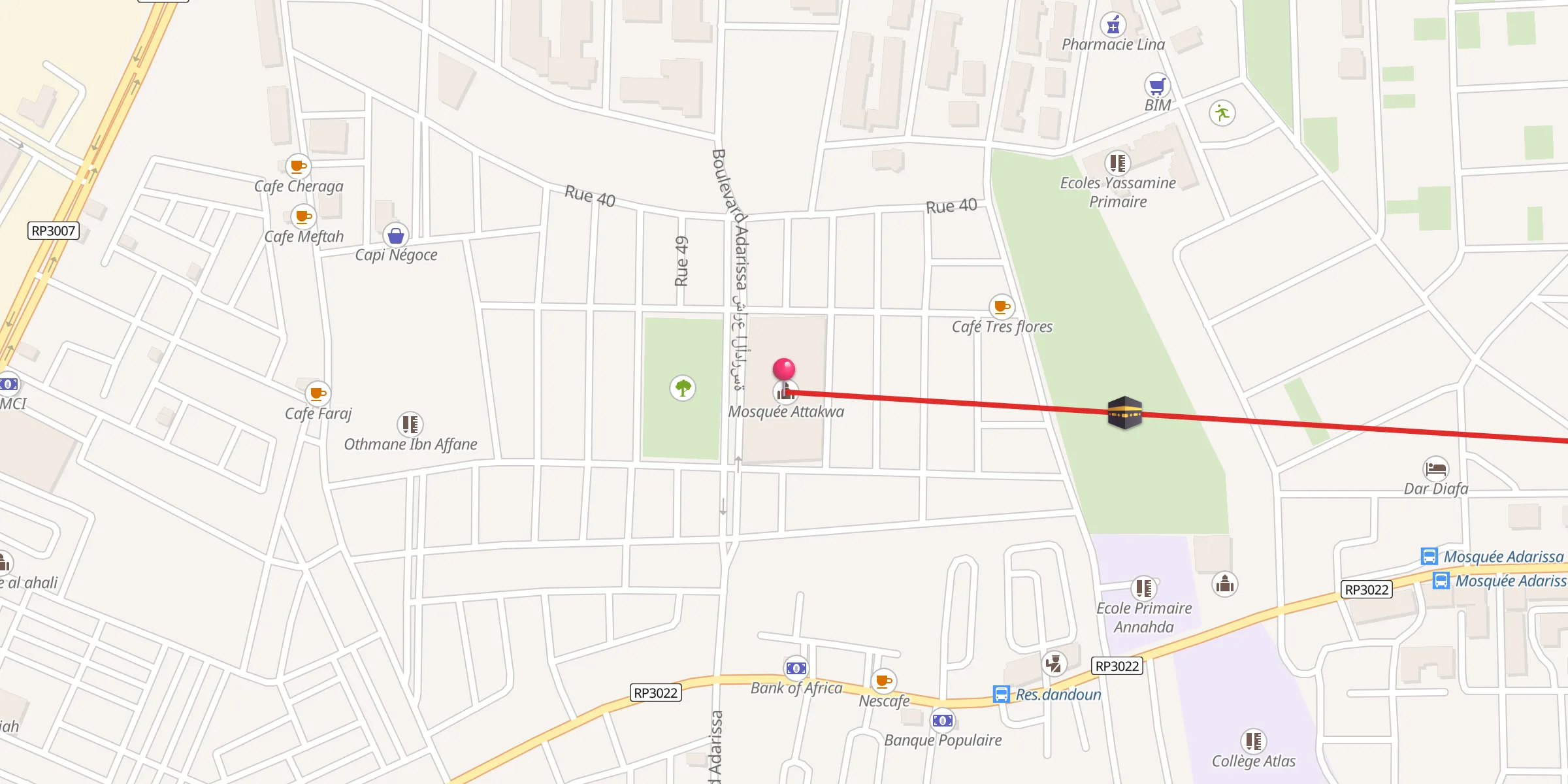 Carte de localisation : Mosquée Attakwa