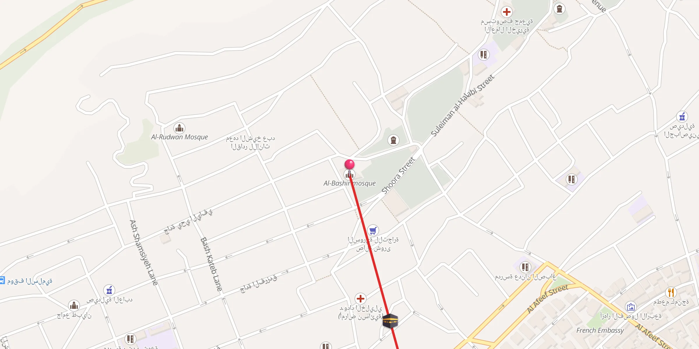 Carte de localisation : Al-Bashir mosque