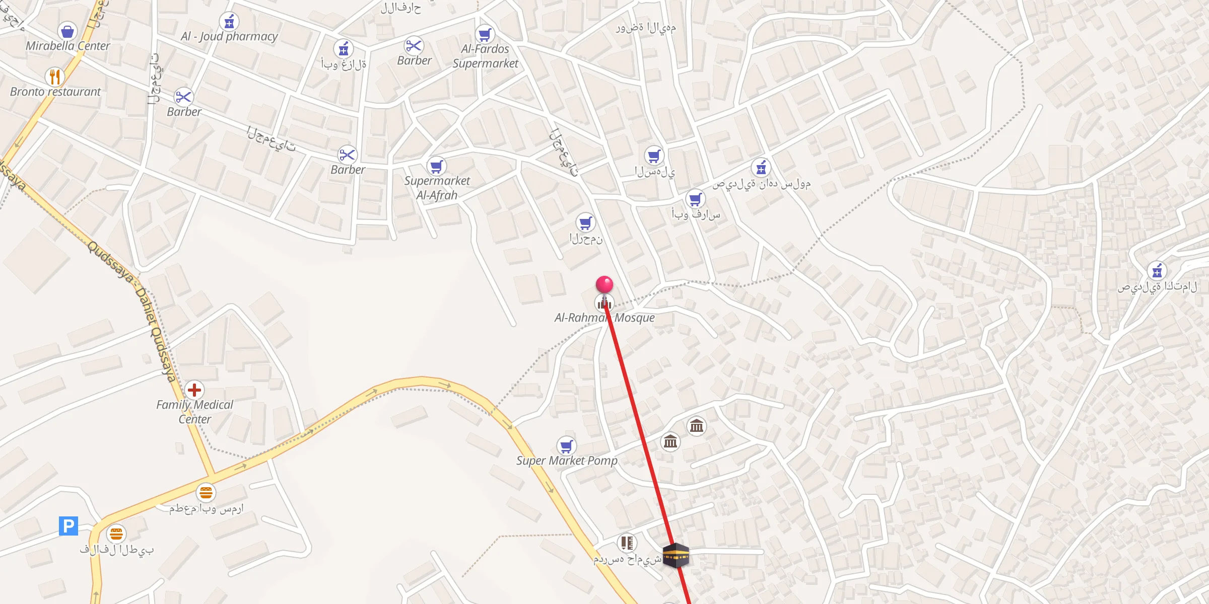 Carte de localisation : Al-Rahman Mosque